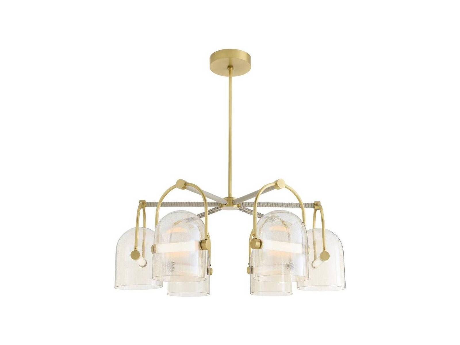 Arteriors Home Smoke Seeded Glass Brass Dome Chandelier