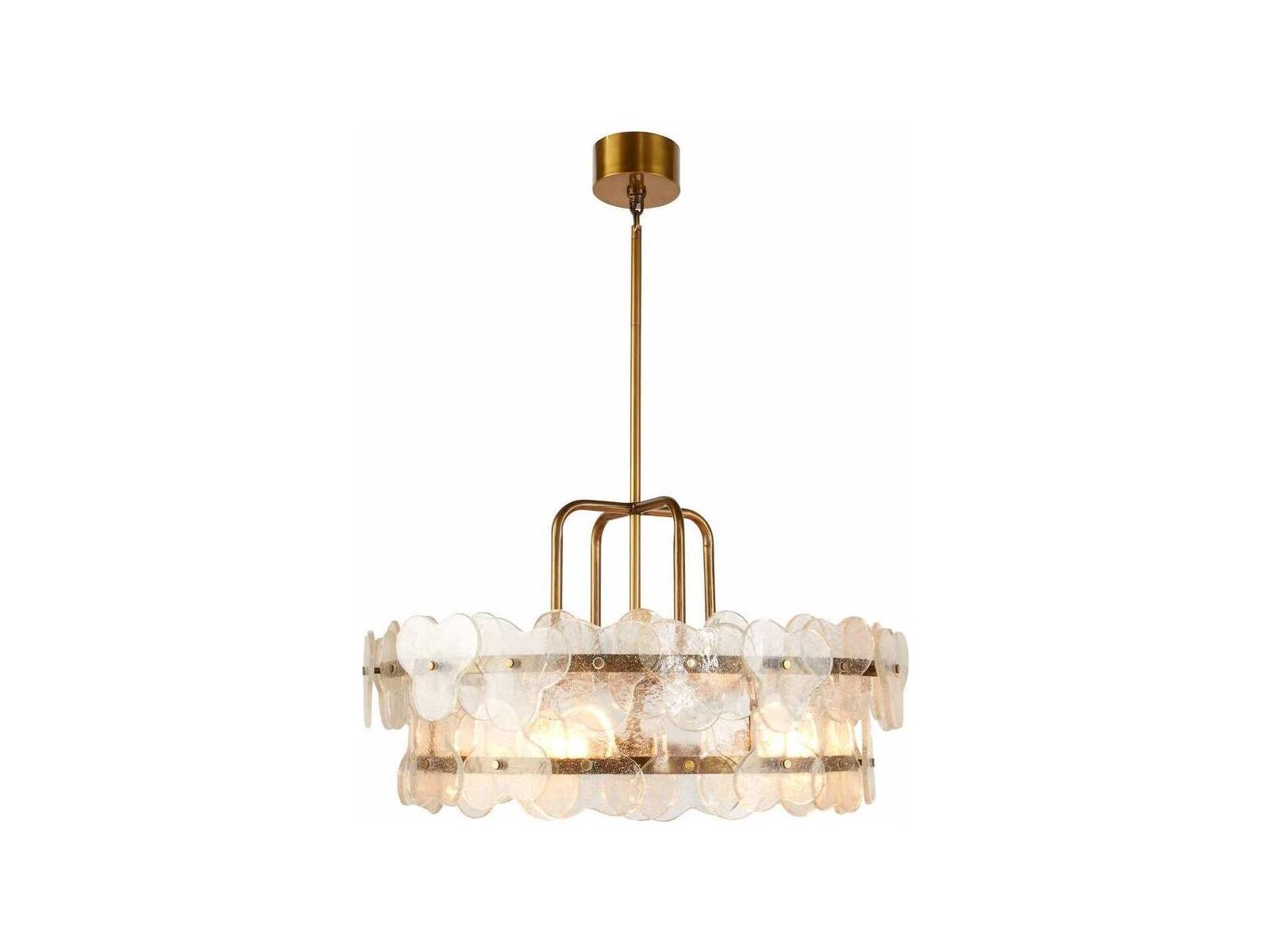 Arteriors Home Cascade 3-Light Clear Antique Brass Drum Tiered Chandelier