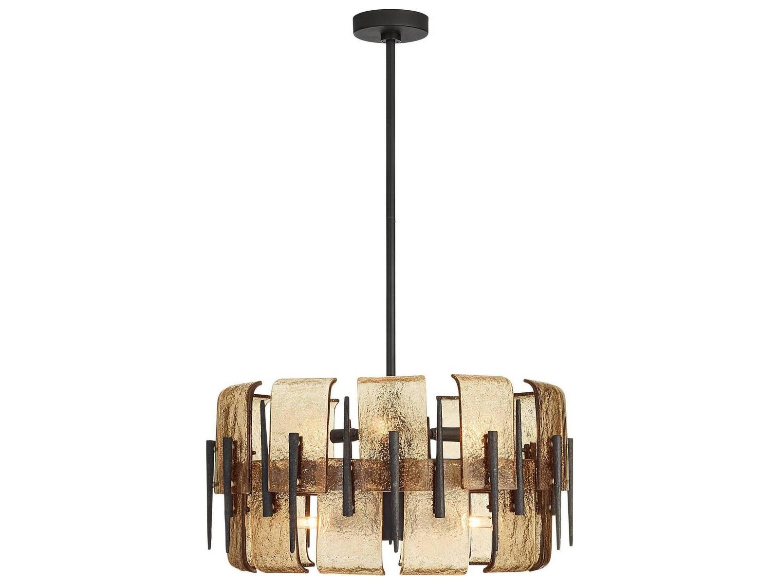 Arteriors Home Gray Black Bronze Drum Chandelier