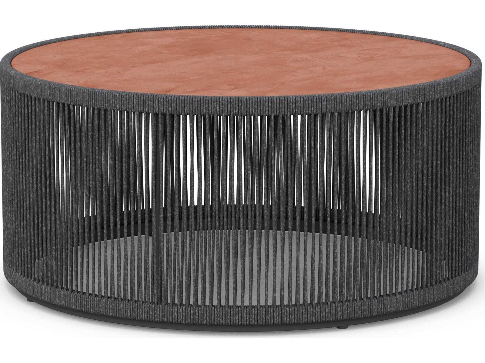 Azzurro Living Malta Pebble All-weather Textelene Rope Round Coffee Table