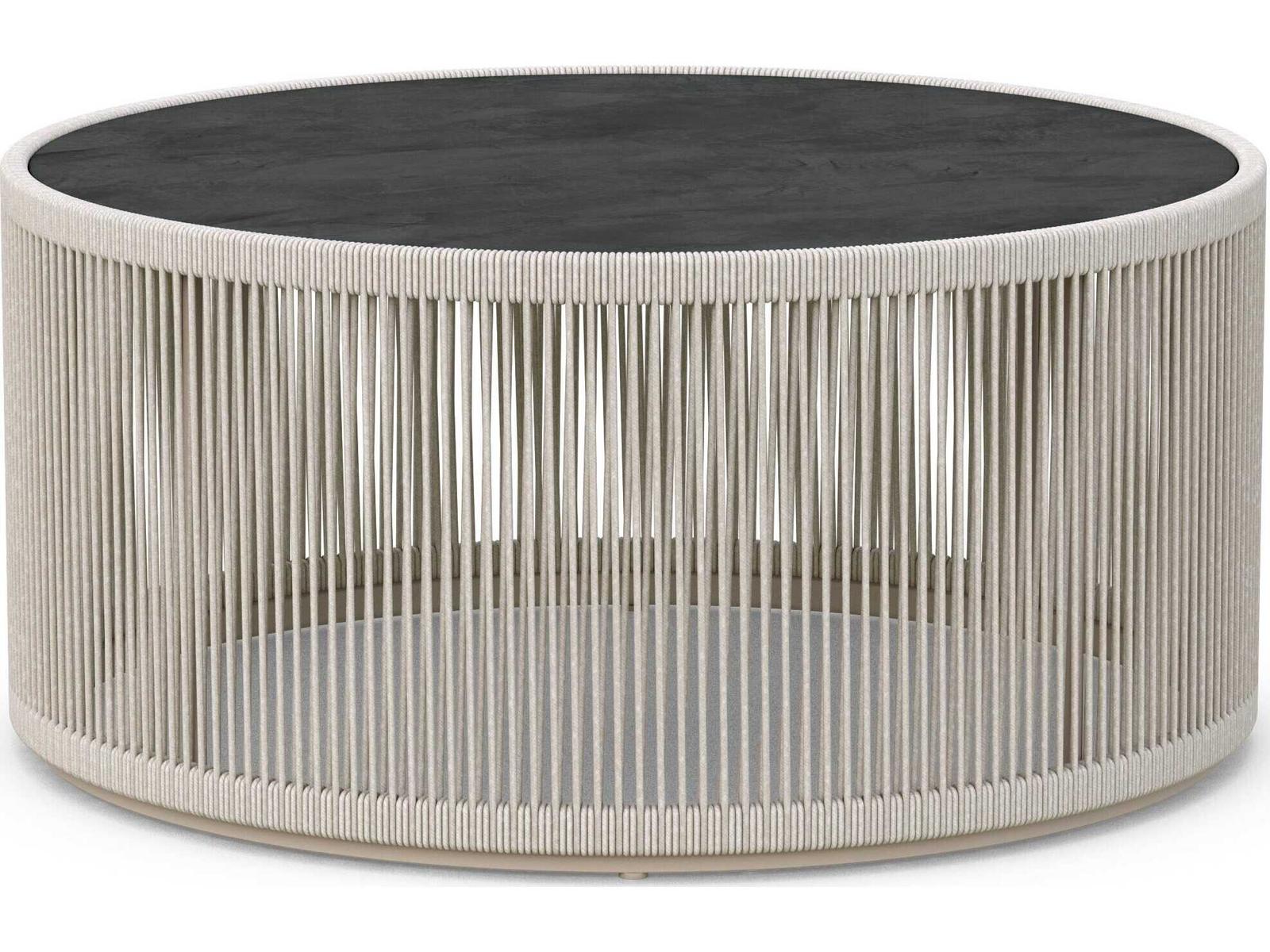 Azzurro Living Malta Birch All-weathertextelene Rope Round Coffee Table