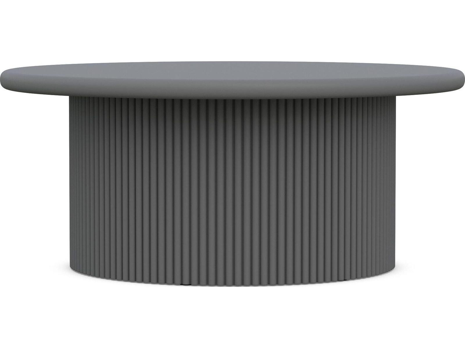 Azzurro Living Palma Matte Charcoal Aluminum Round Outdoor Patio Coffee Table