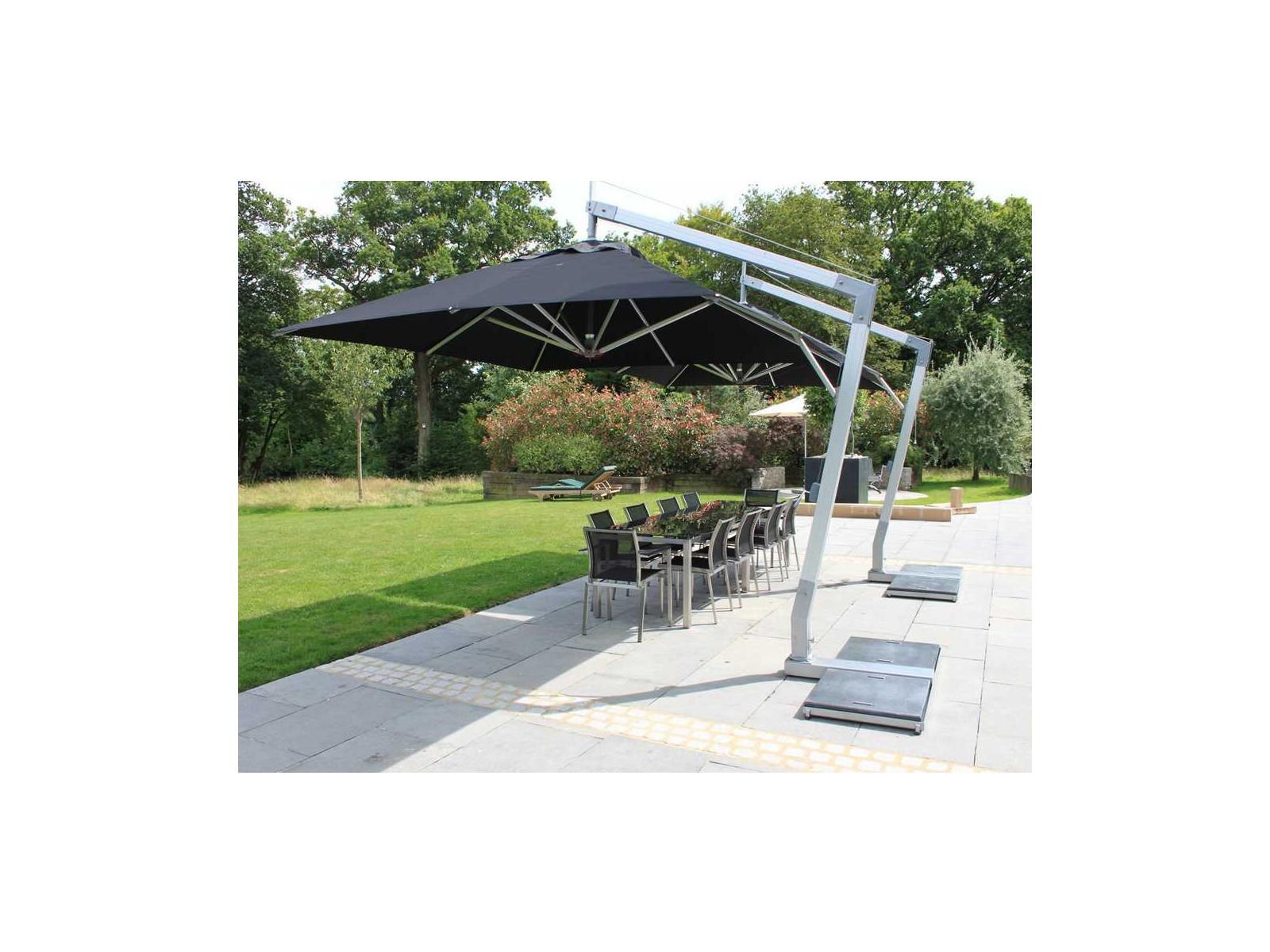 10 foot square cantilever patio umbrella Heavy Duty Umbrella, UV-Resistant Grey Umbrella, 12x12ft KEY DETAILS Aluminum pole Bambrella Hurricane Side Wind 10