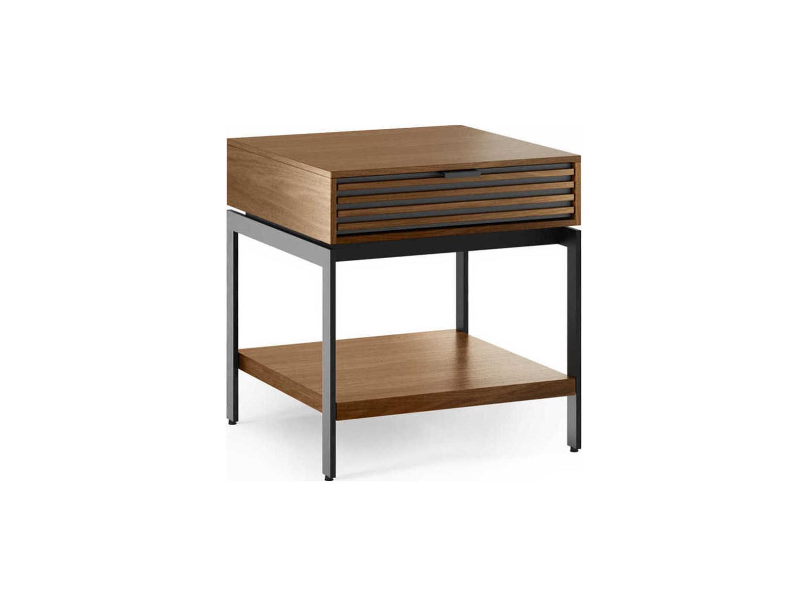 BDI Cora Square Wood Natural Walnut Black End Table