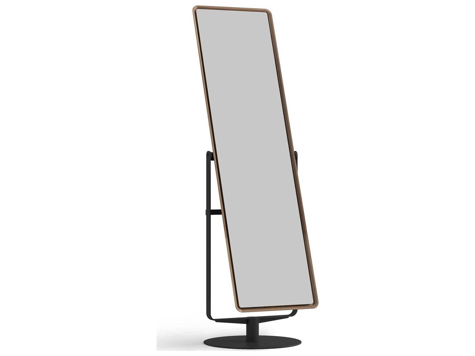 BDI Continuum Cheval Natural Walnut Clear Rectangular Floor Mirror