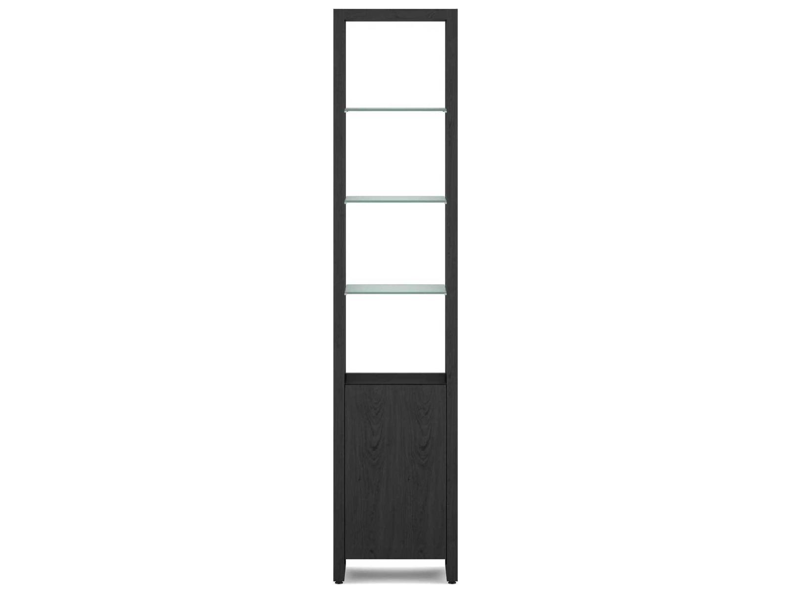 BDI Linea Shelf Charcoal Stained Ash Bookcase