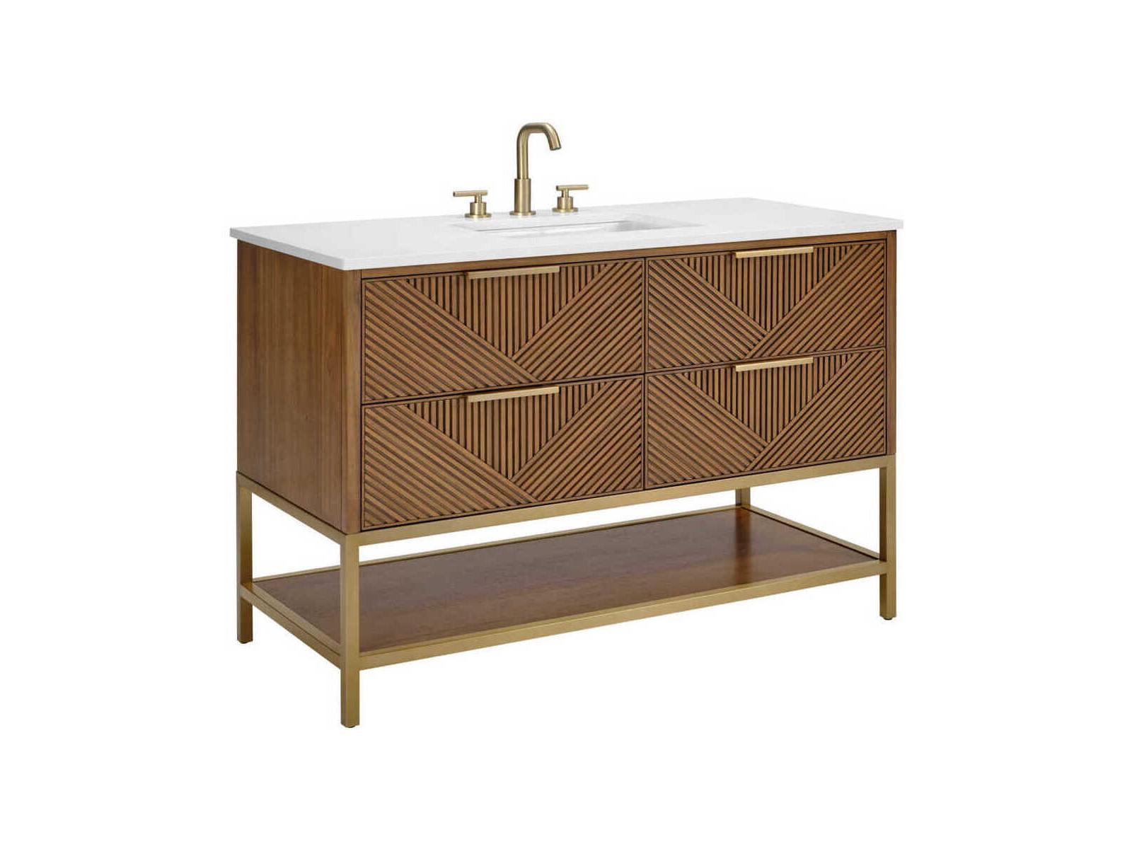 BEMMA Diamond 48" Walnut Satin Brass Vanity