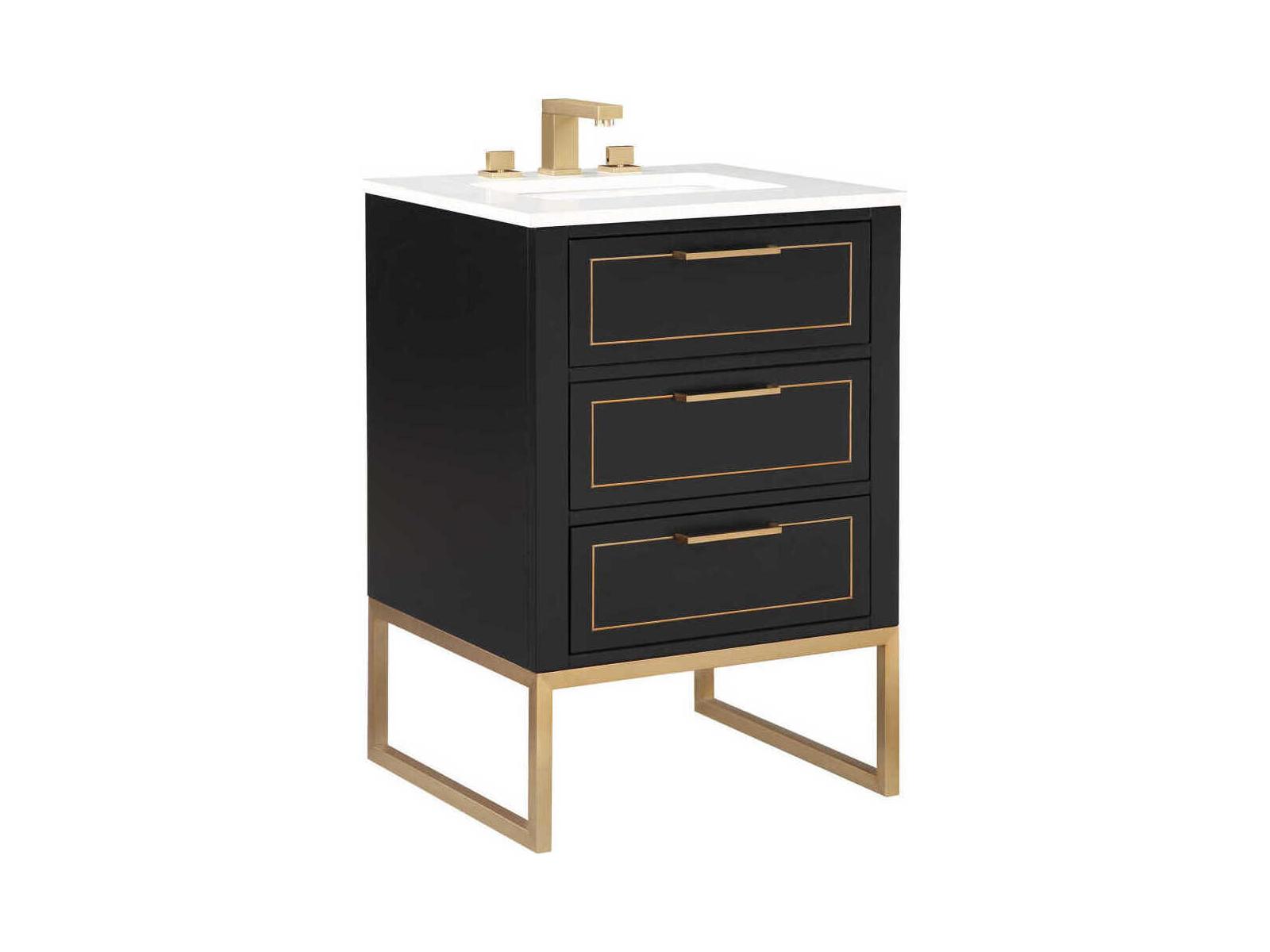 BEMMA Markham 24" Midnight Black Satin Brass Vanity