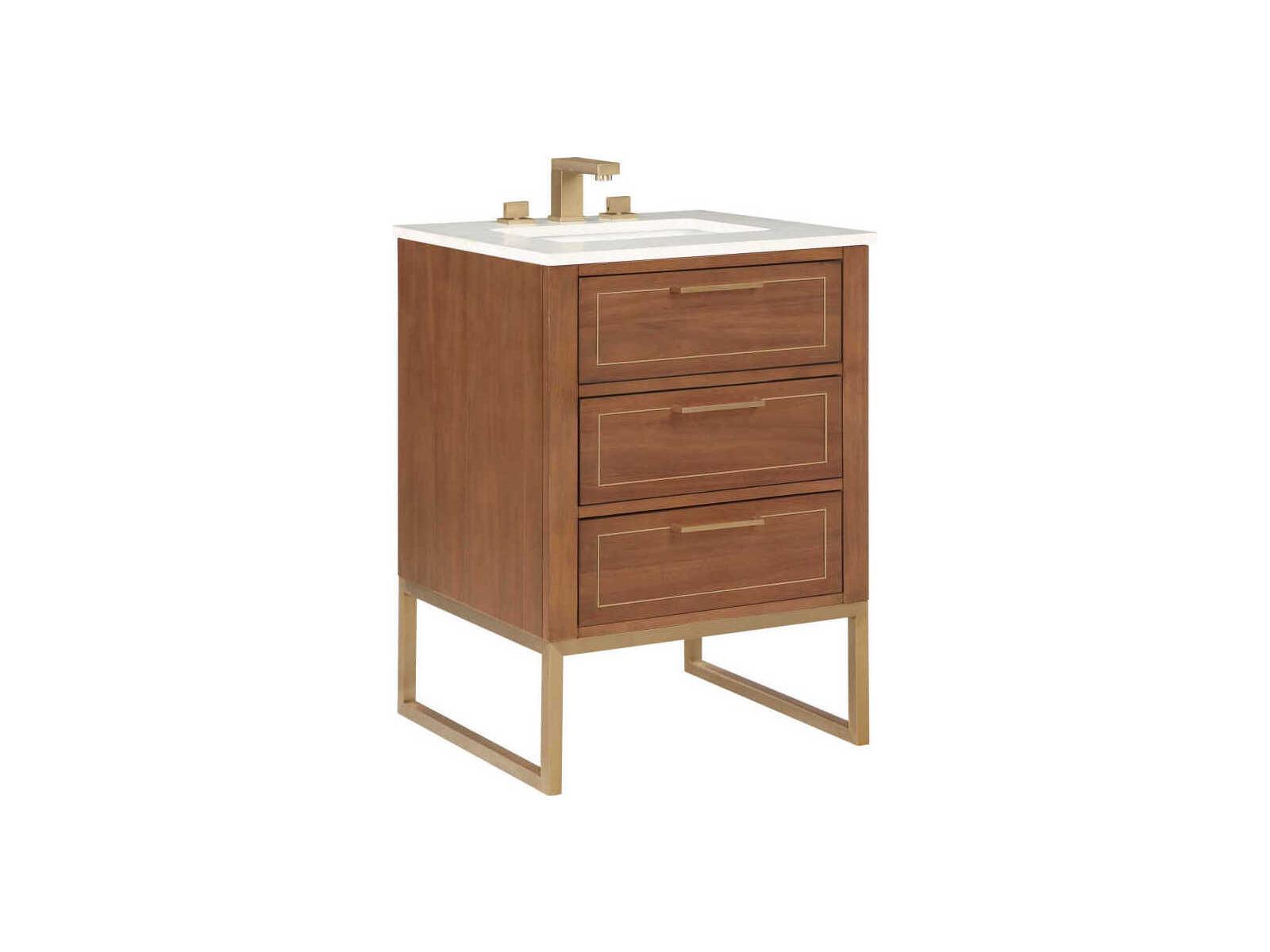 BEMMA Markham 24" Walnut Satin Brass Vanity