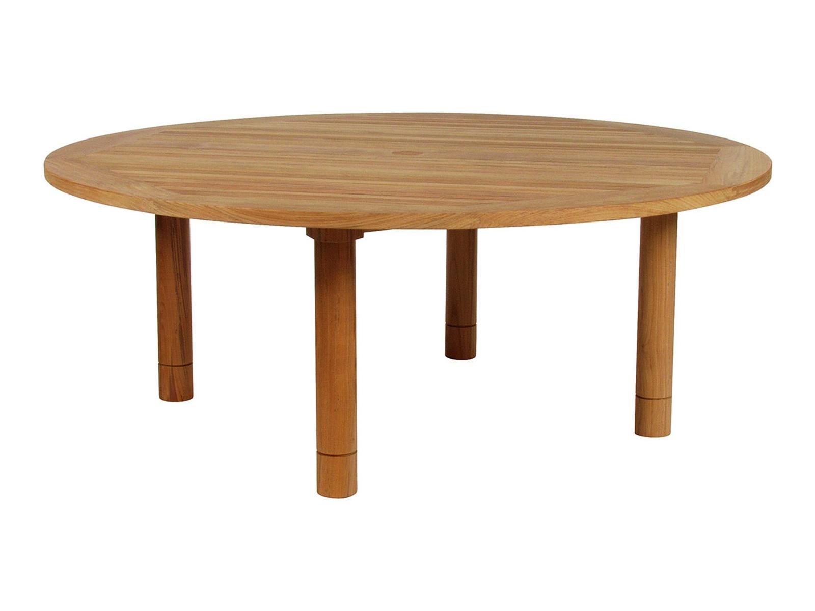Barlow Tyrie Drummond Round Dining Table - Natural Teak - 73"