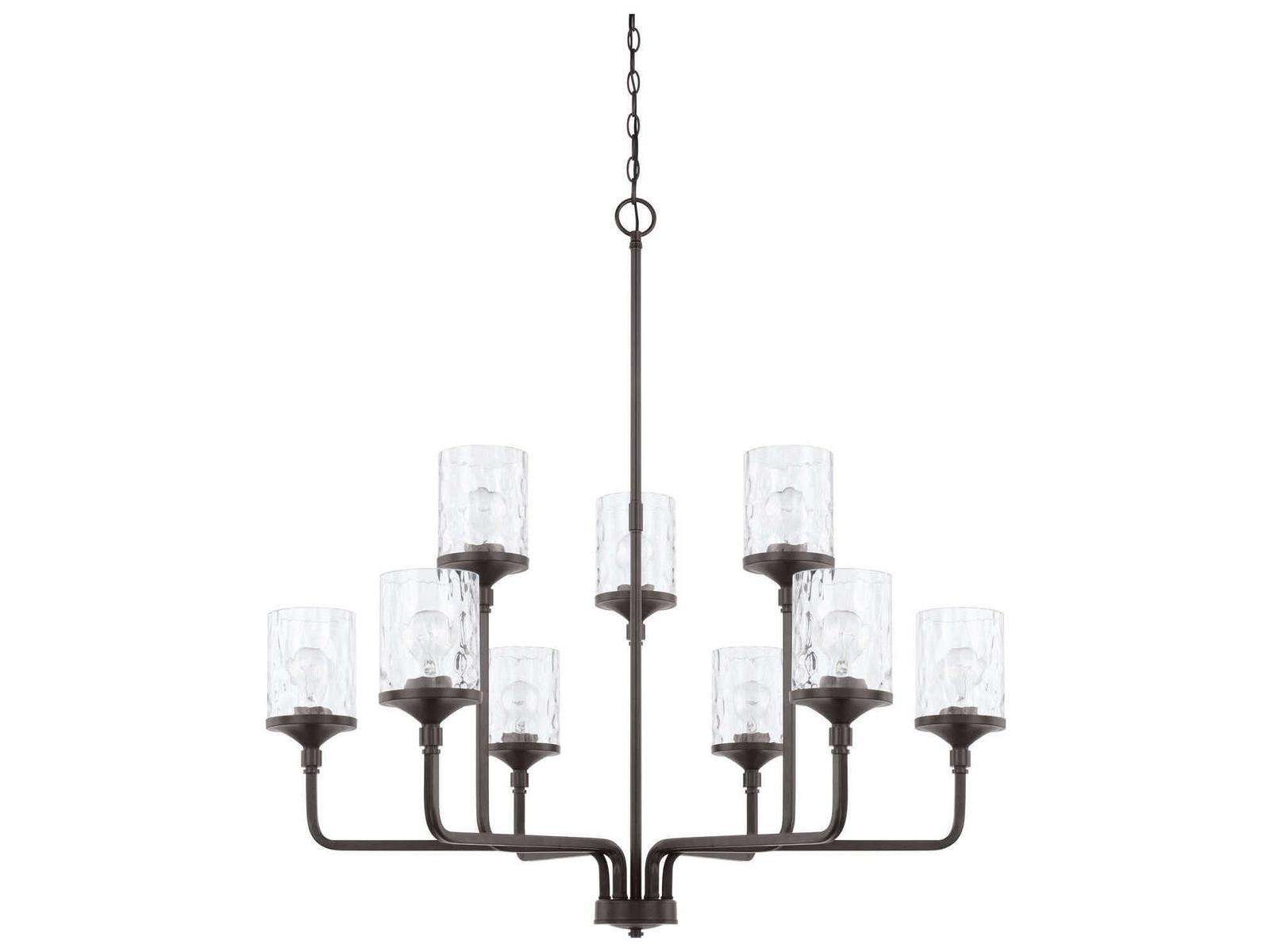 Capital Lighting Colton 9-Light Bronze Glass Cylinder Chandelier