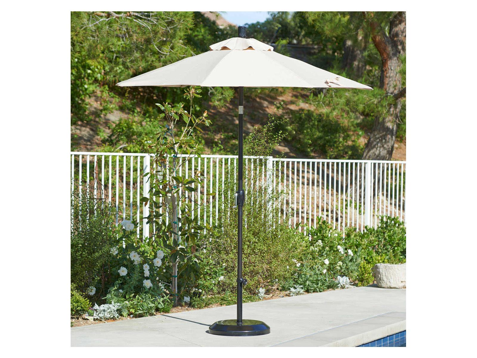 California Outdoor Umbrella Quick Ship Sun Master Series 7.5 Foot Octagon Market Aluminum Outdoor Umbrella with Crank Lift System