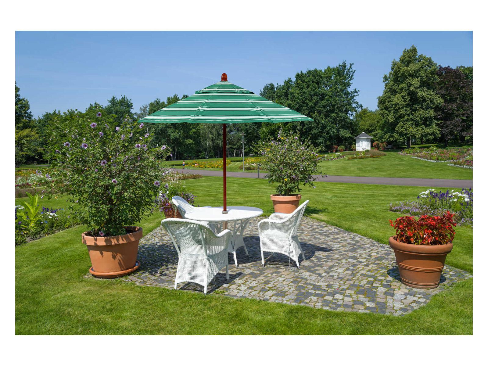 California Outdoor Umbrella Quick Ship Grove Series 9 Foot Octagon Market Wood Outdoor Umbrella with Push Lift System
