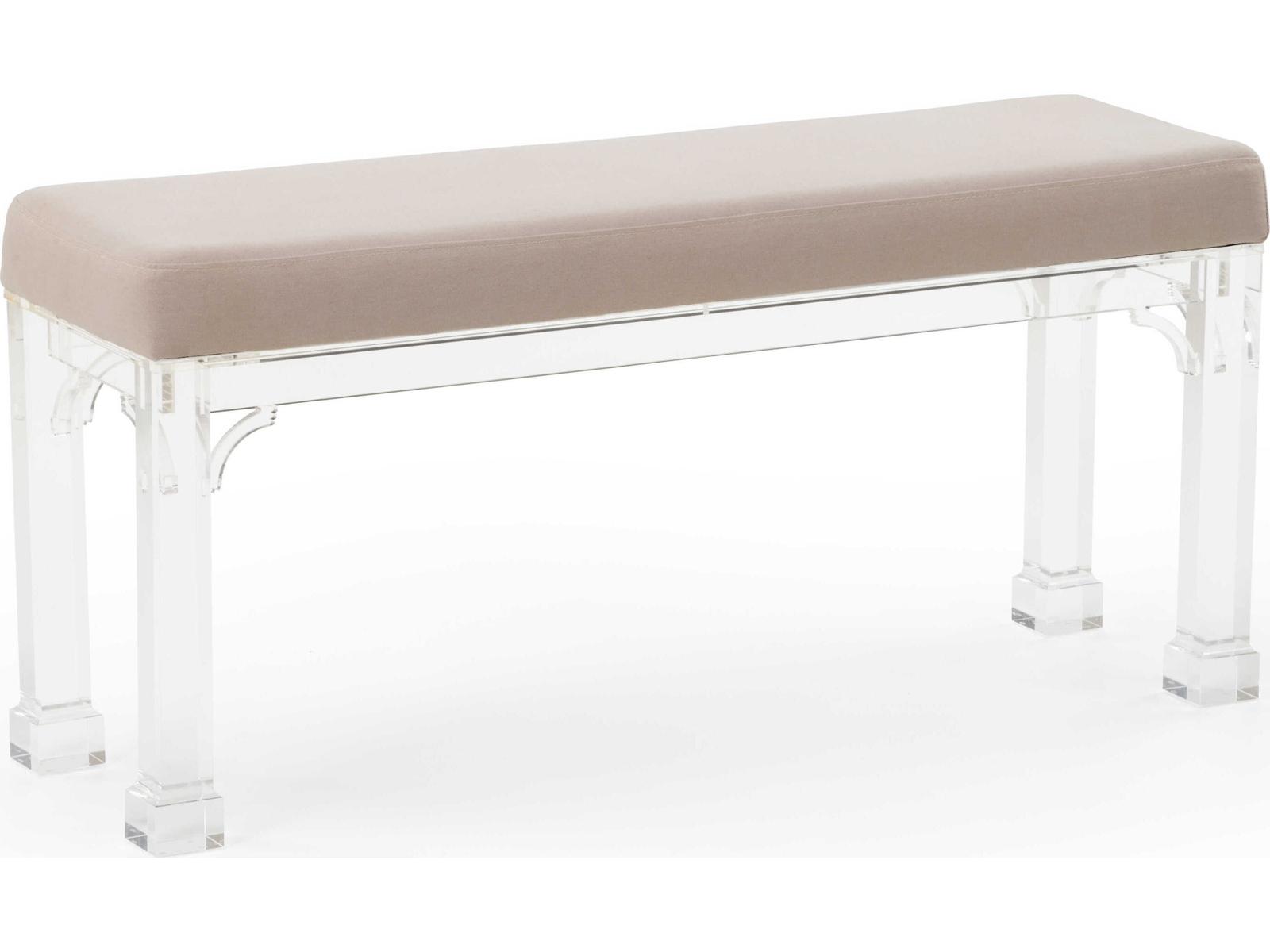 Chelsea House Clear White Upholstered Accent Bench