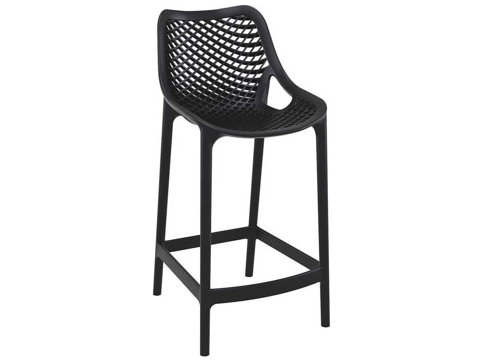 Compamia Air Black Polypropylene Resin Counter Stool
