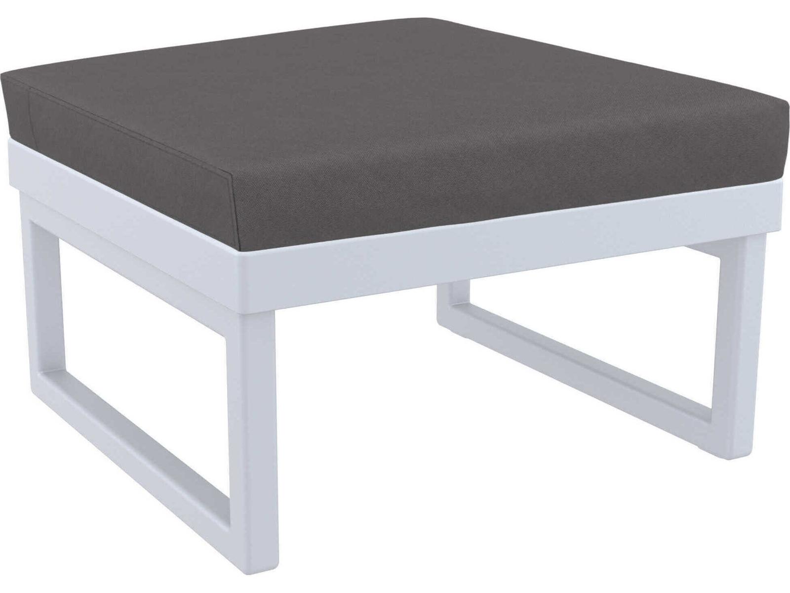 Compamia Mykonos Silver Resin Cushion Ottoman