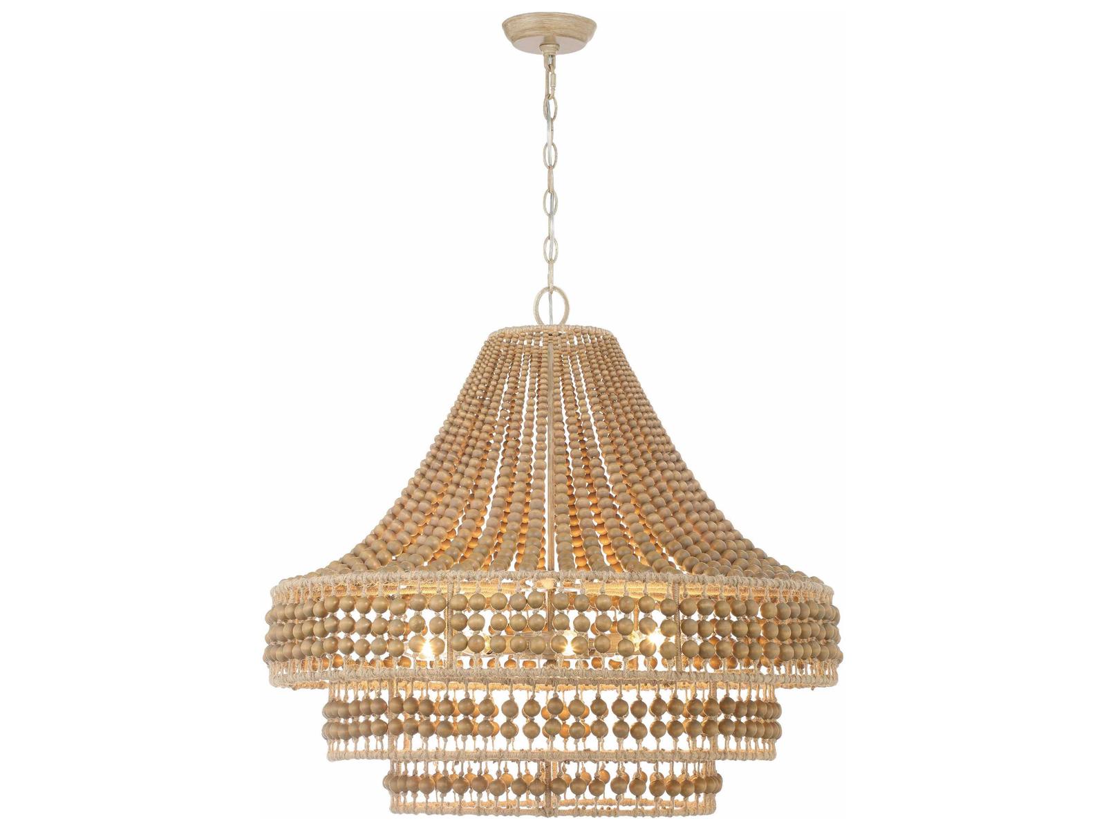 Crystorama Silas 8-Light Burnished Silver Brown Candelabra Chandelier