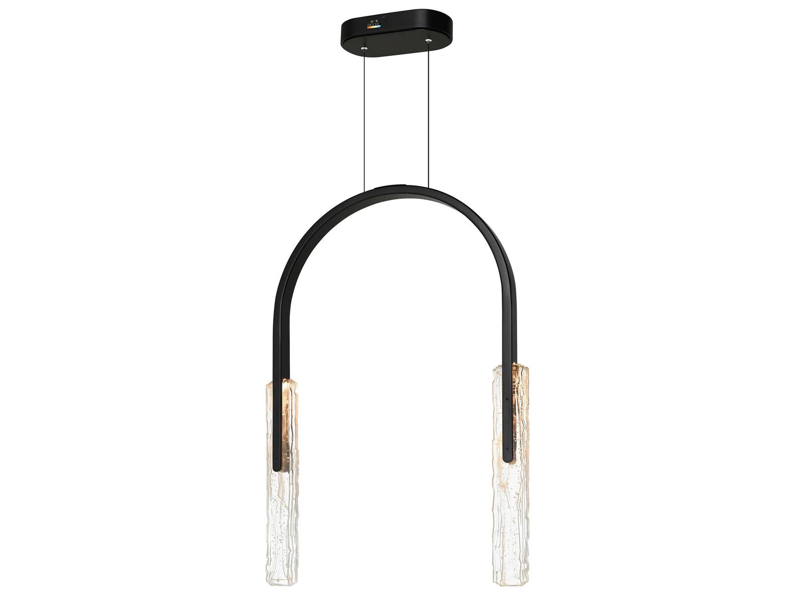 CWI Lighting Curva Black LED Linear Chandelier