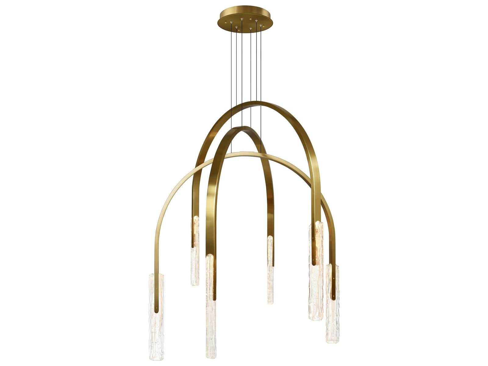 CWI Lighting Curva Brass LED Tiered Chandelier