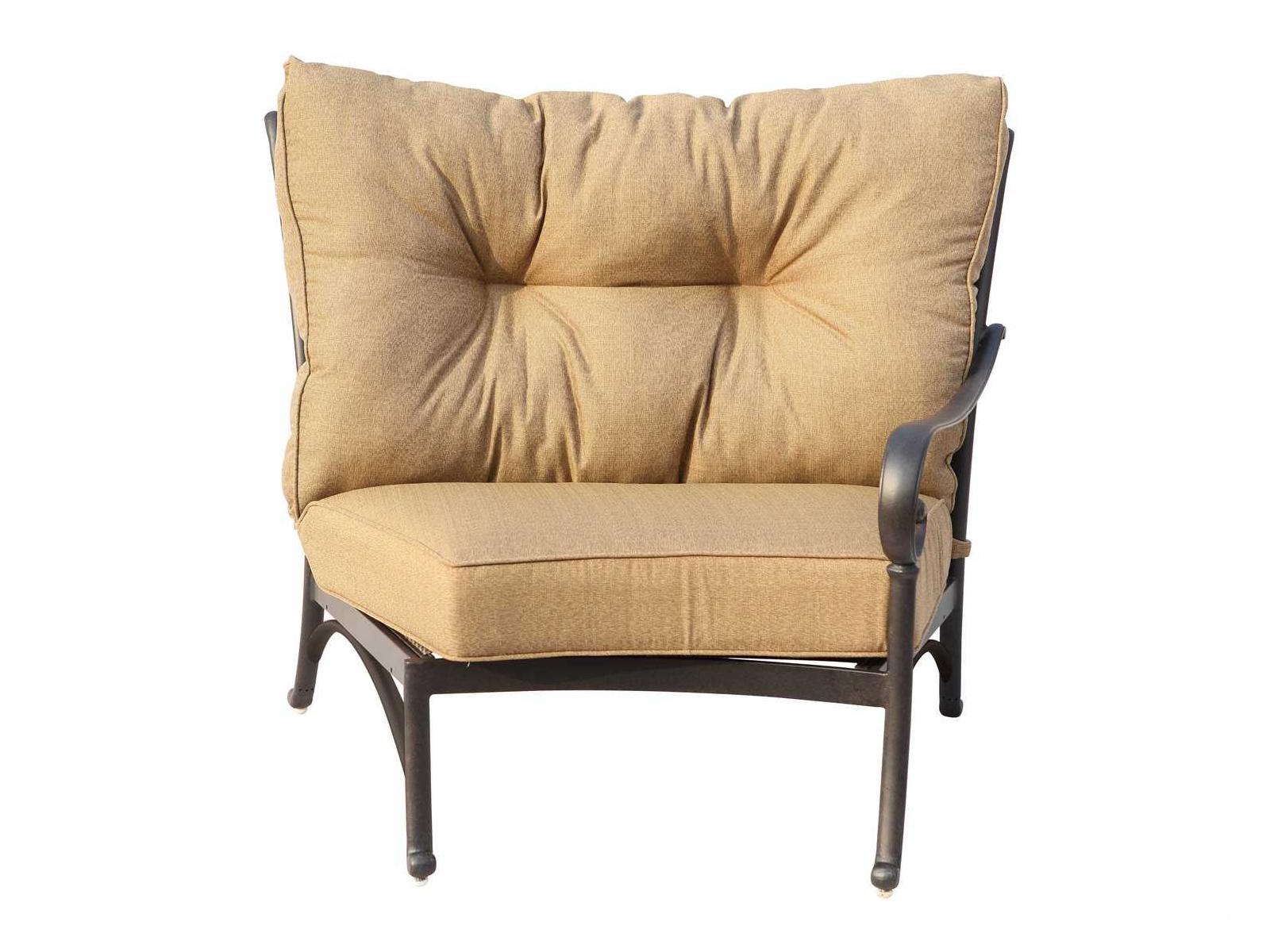 Darlee Outdoor Living Santa Anita Cast Aluminum Antique Bronze Sectional Right-Facing Arm Chair