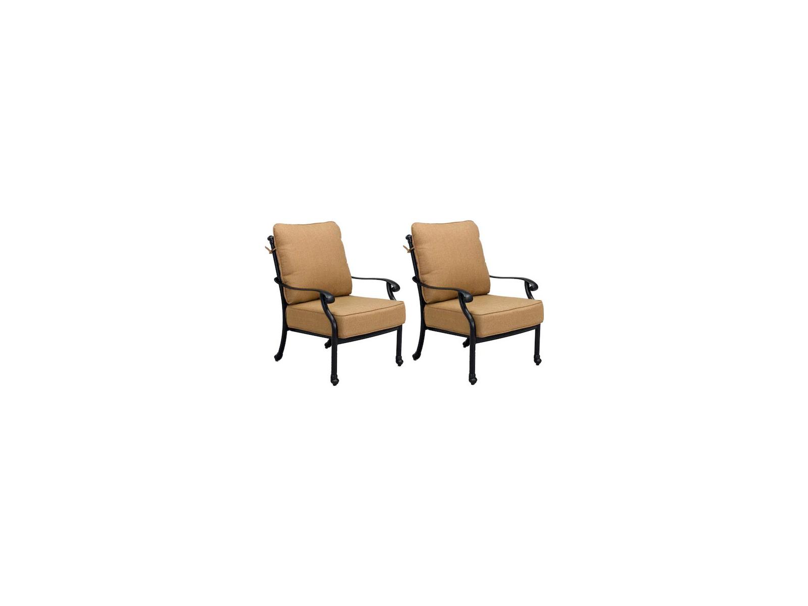 Darlee Outdoor Living Madison Cast Aluminum Club Chair with Cushions Set of 2