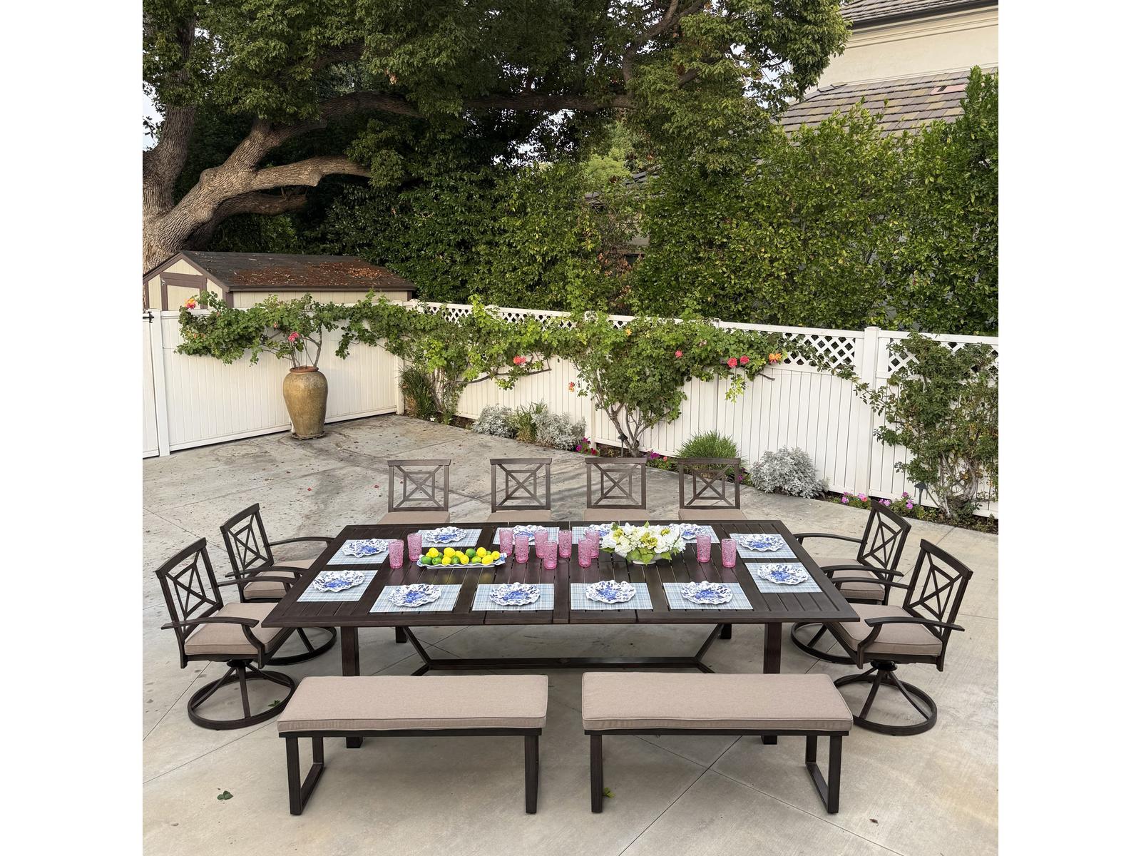 Darlee Outdoor Living Atlantis Walnut Aluminum Dining Set