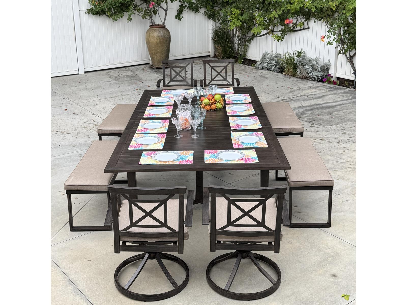 Darlee Outdoor Living Atlantis Walnut Aluminum Dining Set