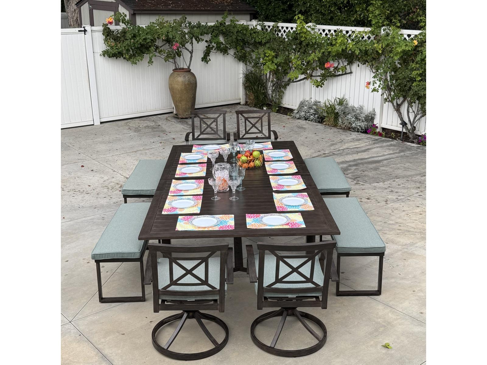 Darlee Outdoor Living Atlantis Walnut Aluminum Dining Set