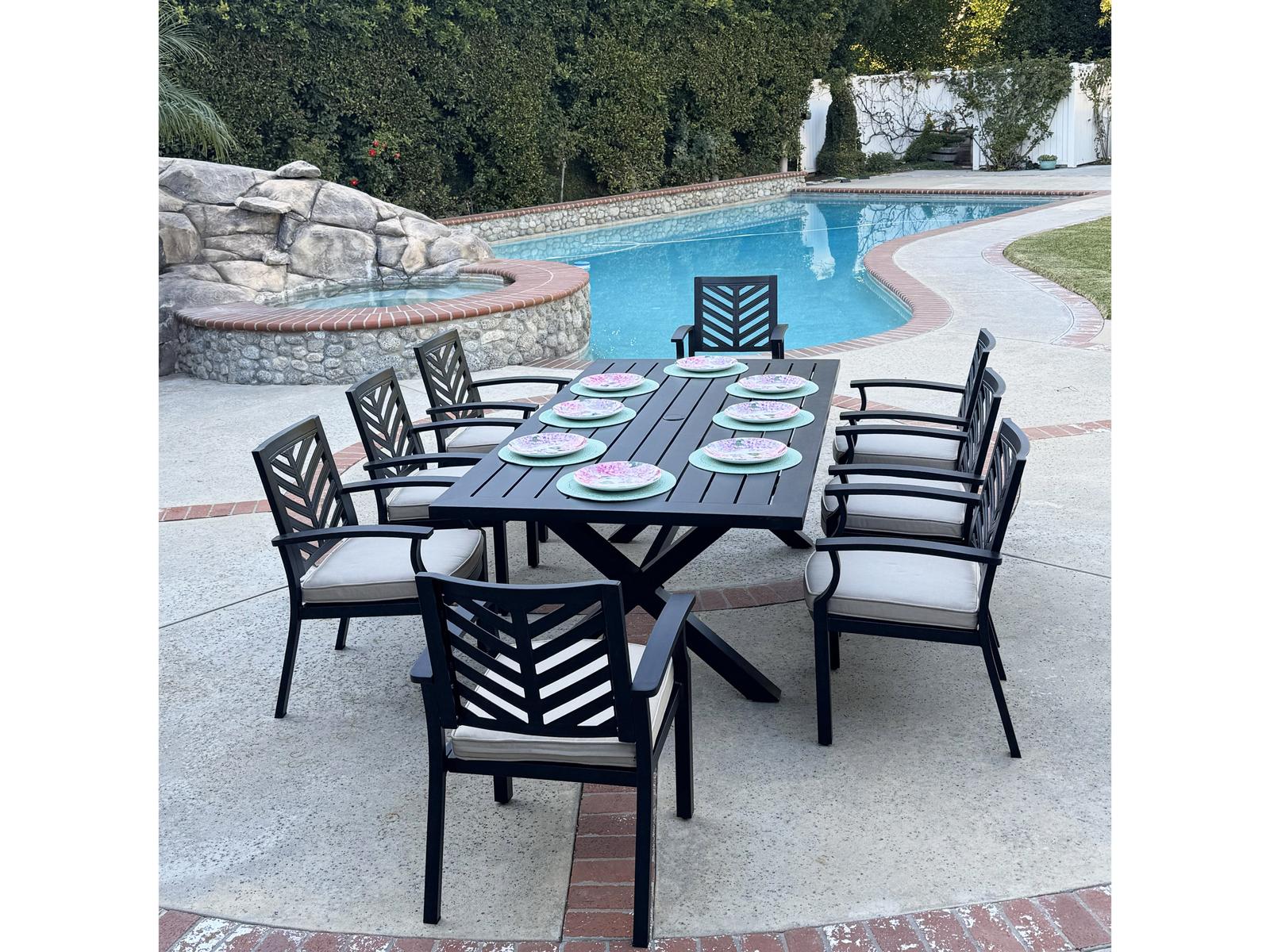 Darlee Outdoor Living Palm Springs Antique Bronze Aluminum Dining Set