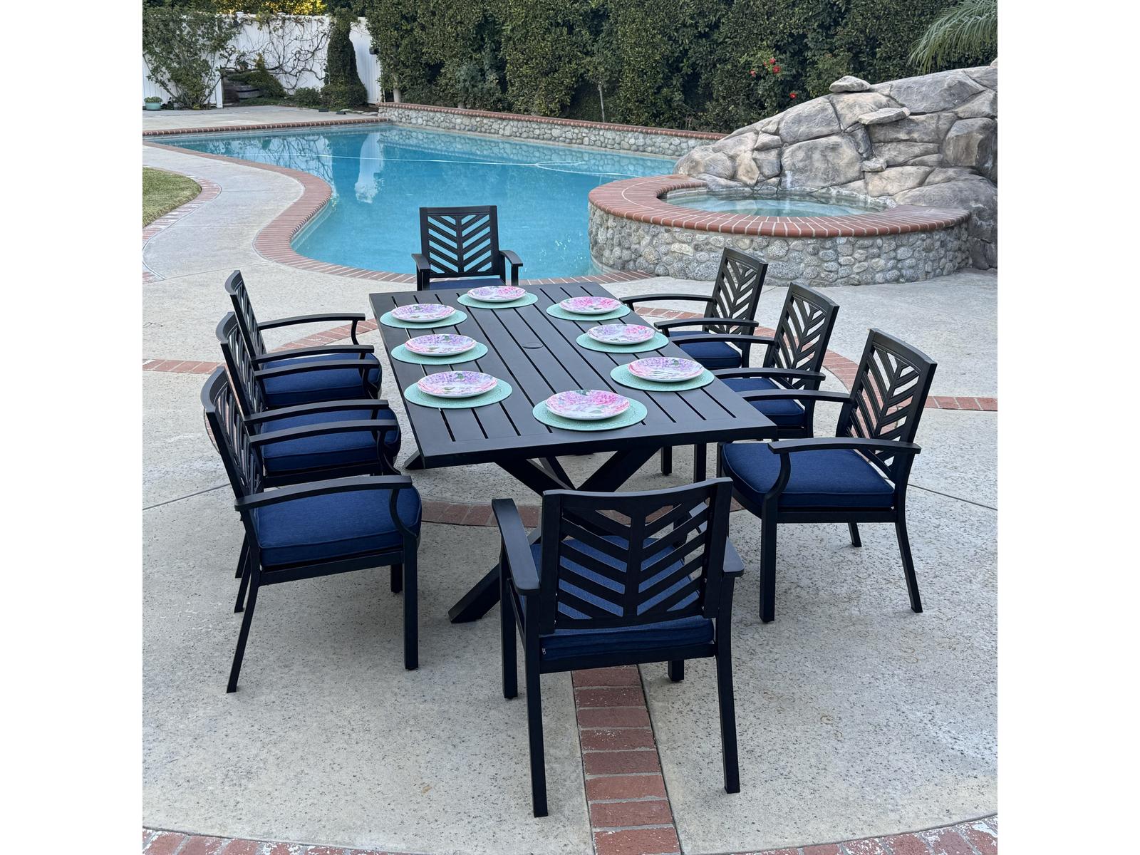 Darlee Outdoor Living Palm Springs Antique Bronze Aluminum Dining Set