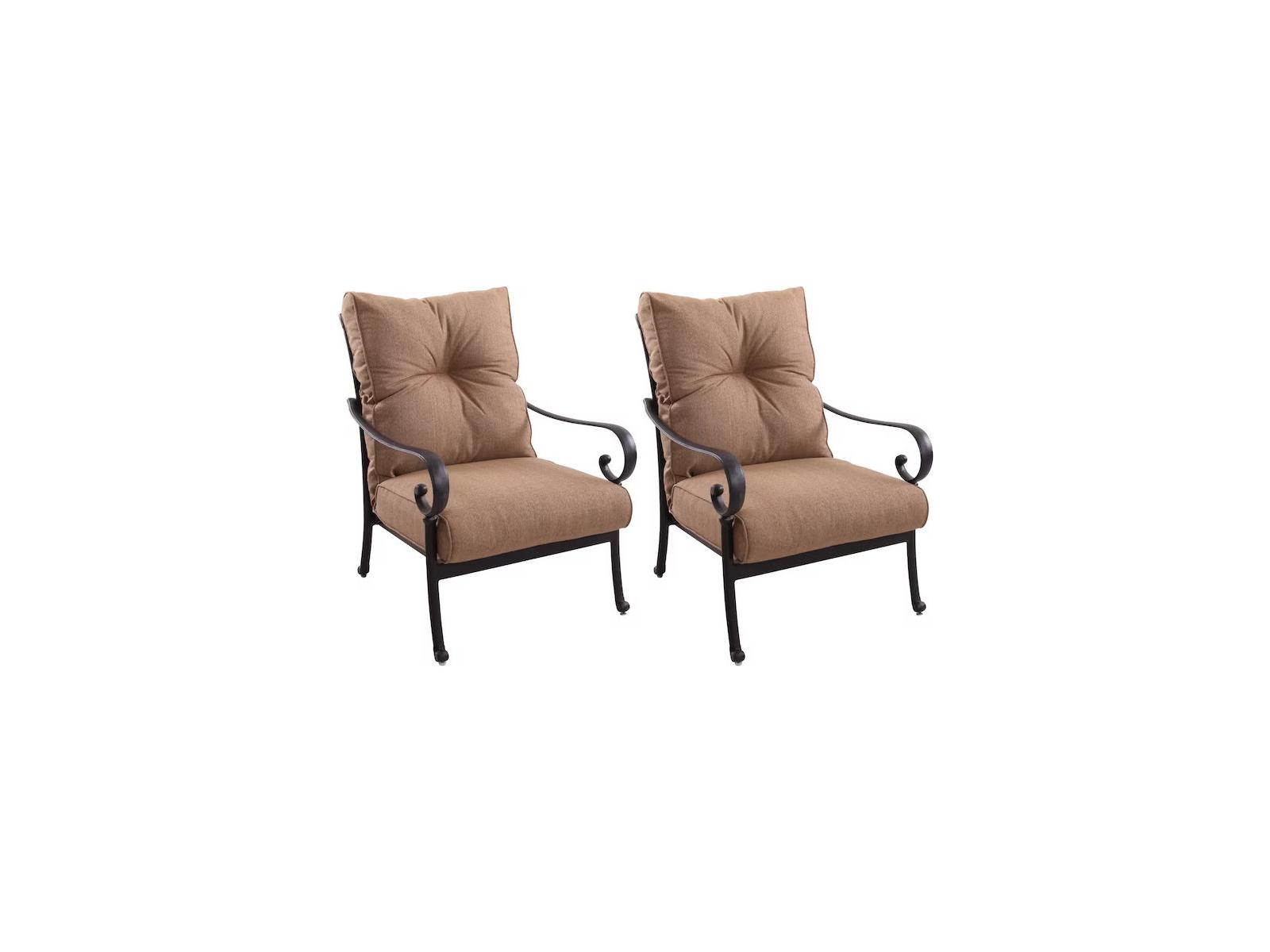 Darlee Outdoor Living Santa Anita Cast Aluminum Club Chair with Cushions Set of 2