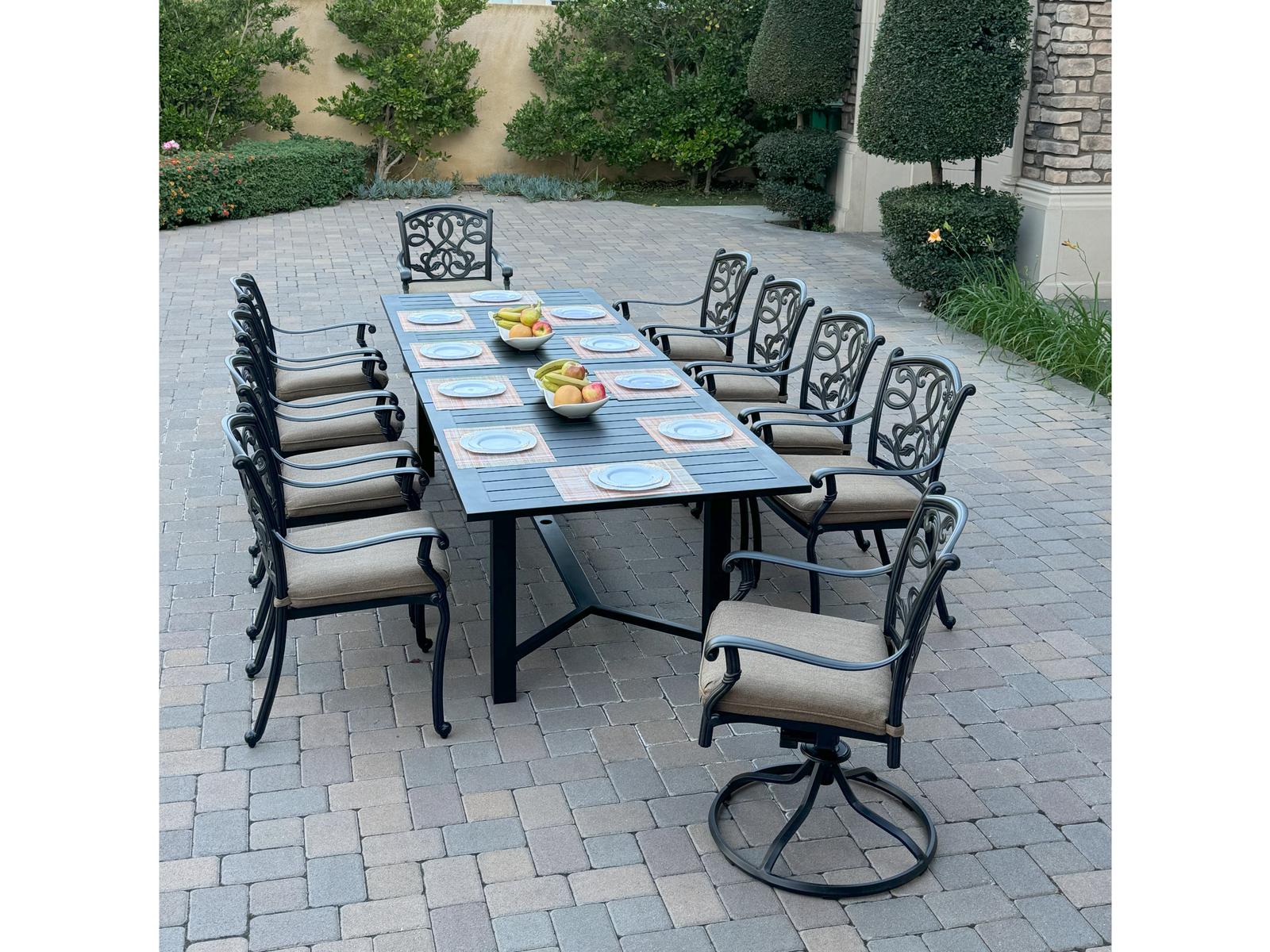 Darlee Outdoor Living Santa Monica Cast Aluminum 11-Piece Dining Set