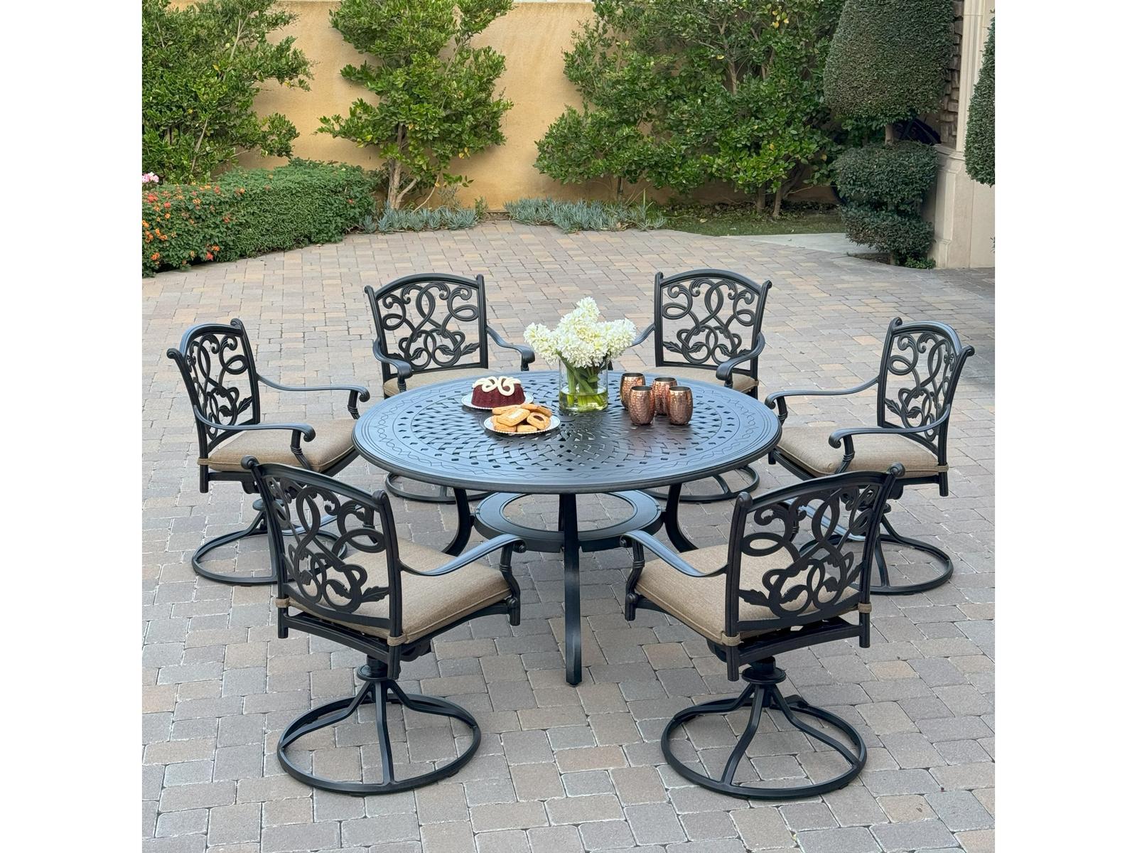 Darlee Outdoor Living Santa Monica Cast Aluminum 7-Piece Dining Set