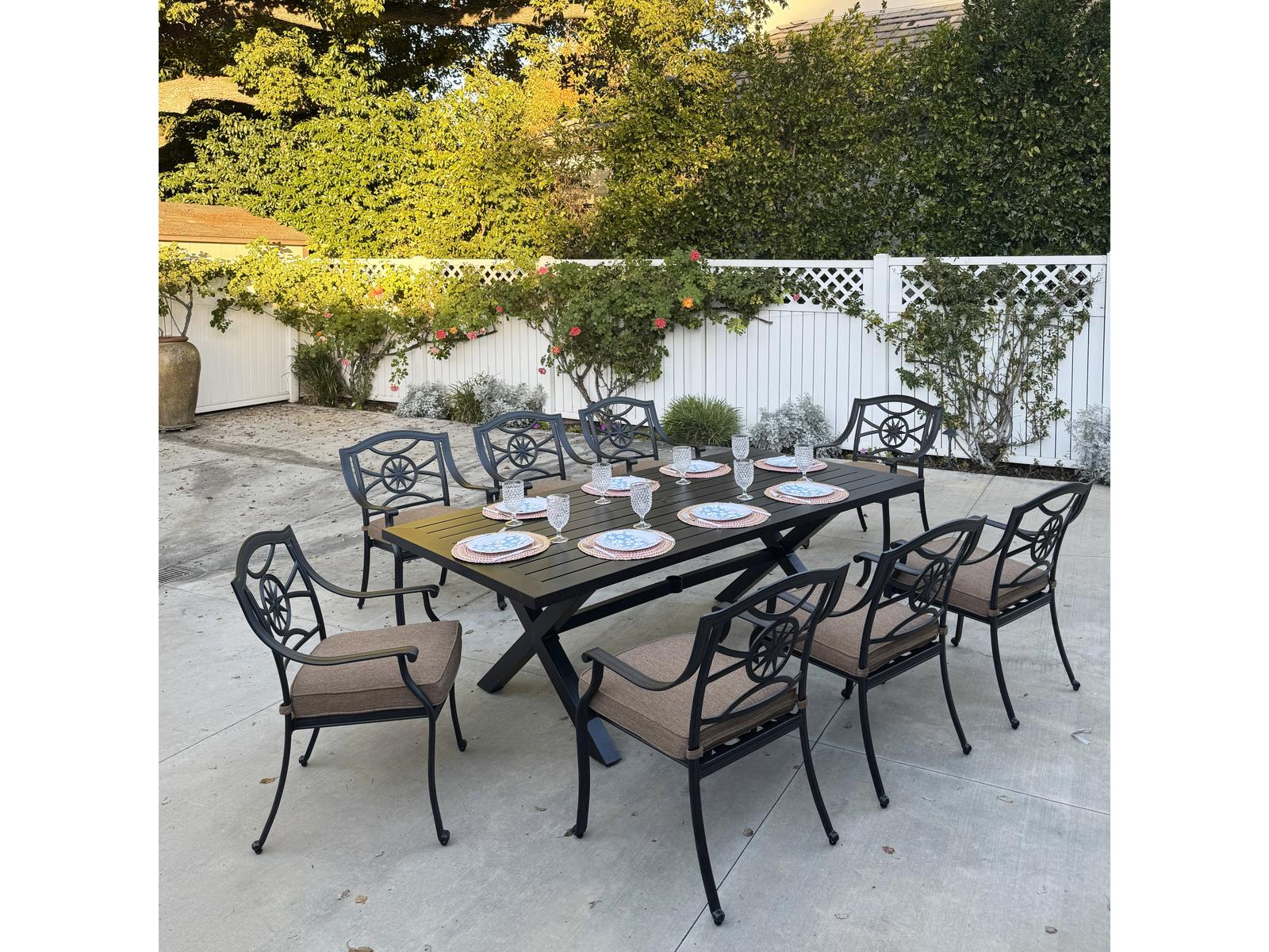 Darlee Outdoor Living Ten Star Antique Bronze Cast Aluminum Dining Set