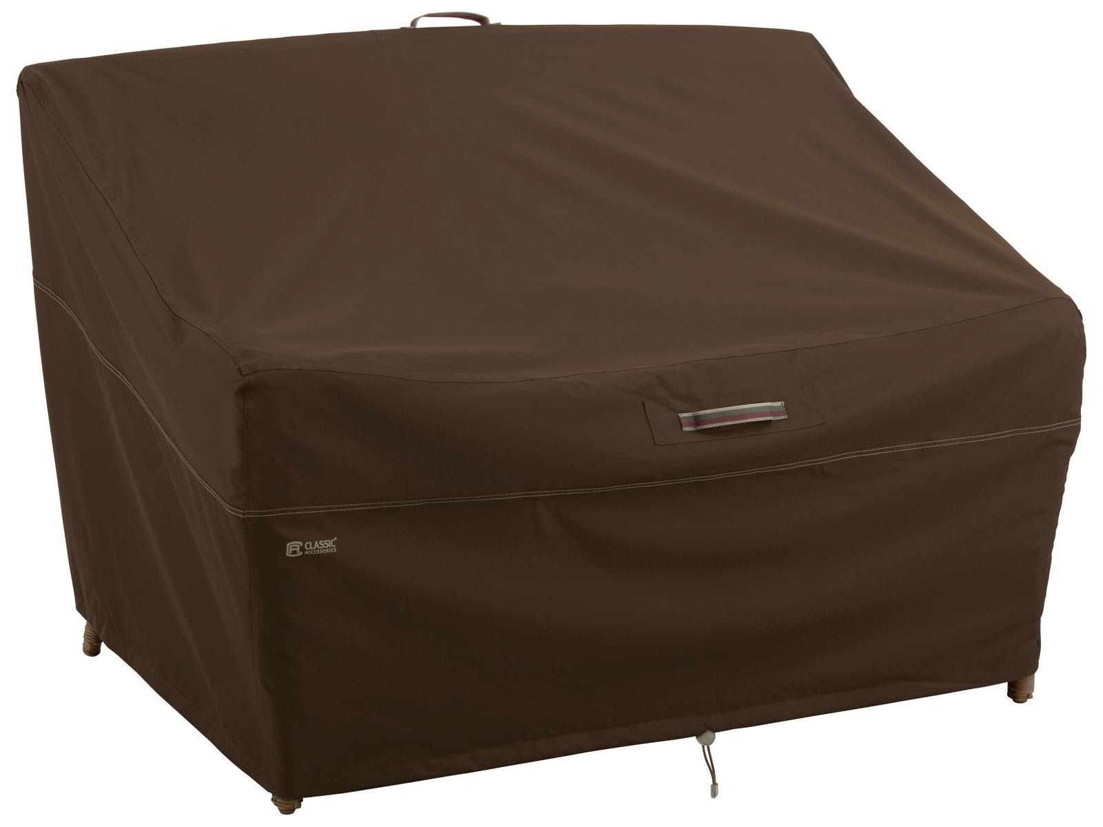 Duck Covers Madrona Dark Cocoa 90 Inch Large RainProof Deep Seated Patio Loveseat Cover