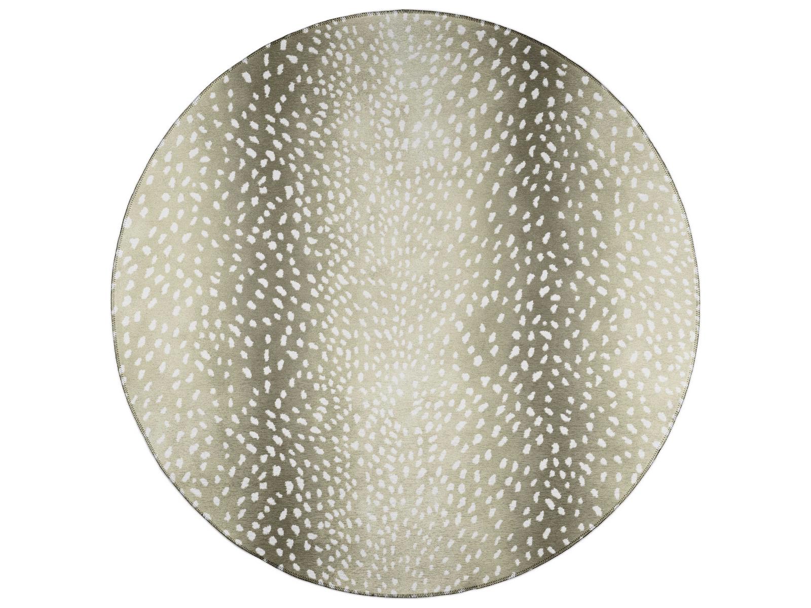 Dalyn Safari Animal Print Fawn Round Area Rug — Polyester Indoor ...