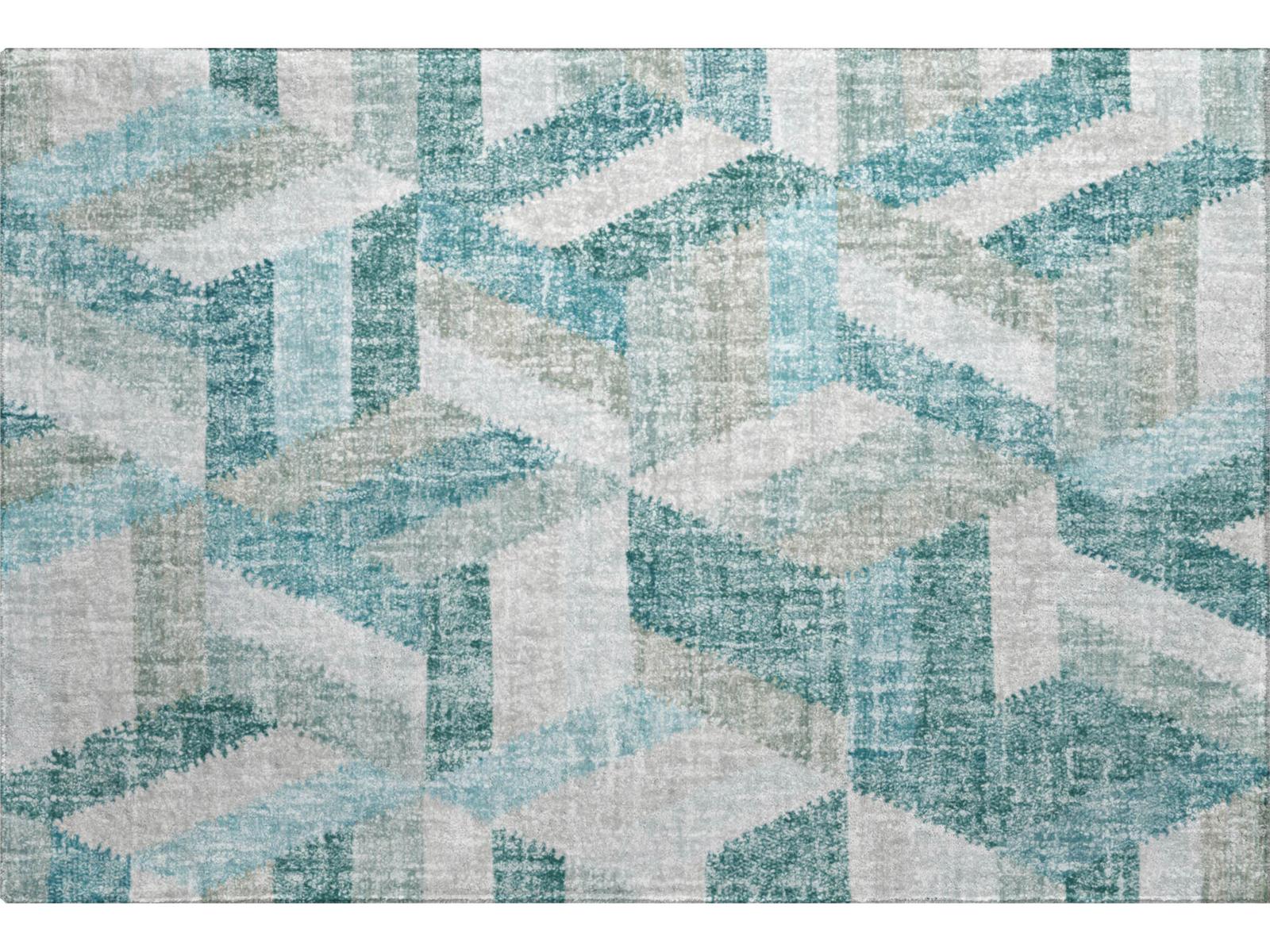 Dalyn Lorenzo Geometric Luxury Washable Area Rug — Polyester Shag Pile ...