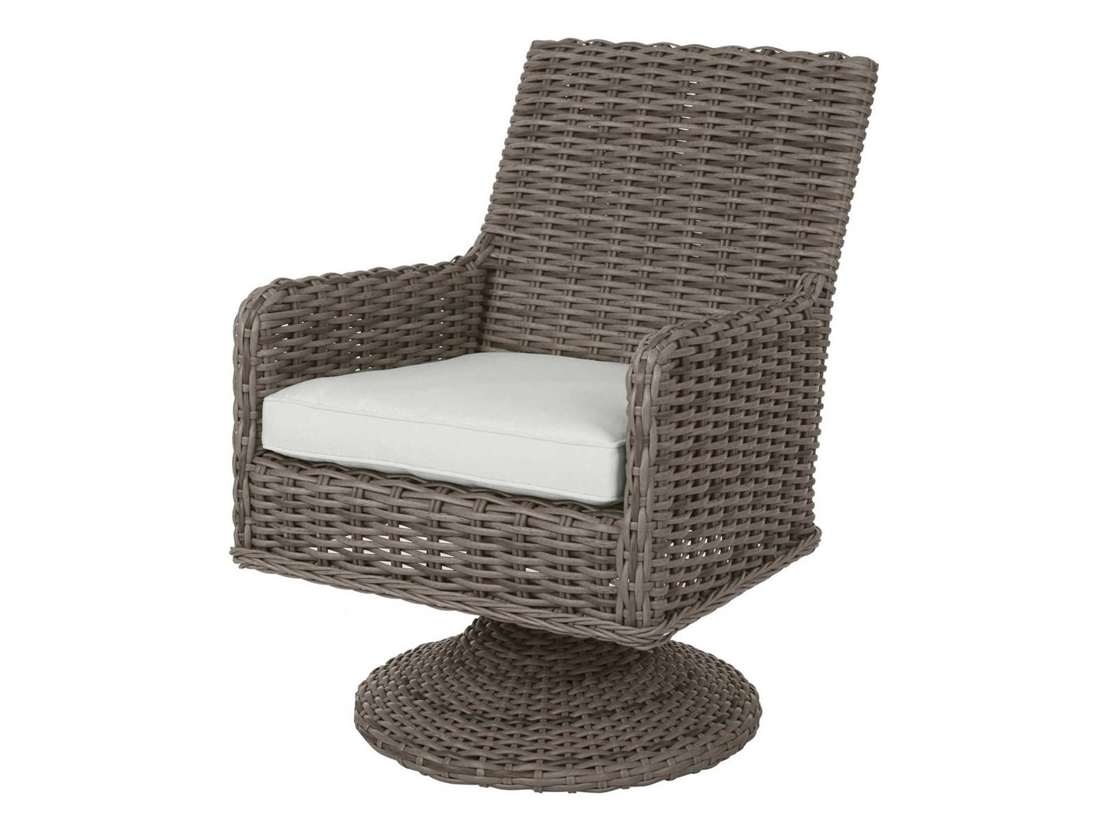 Ebel Laurent Wicker Swivel Rocker Patio Dining Arm Chair