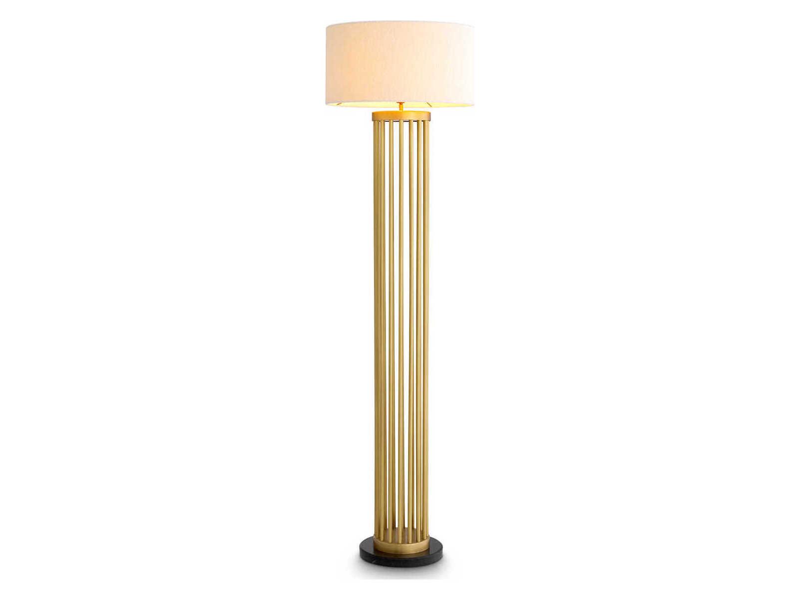 Eichholtz Condo Antique Brass Incl Boucle Shade Floor Lamp