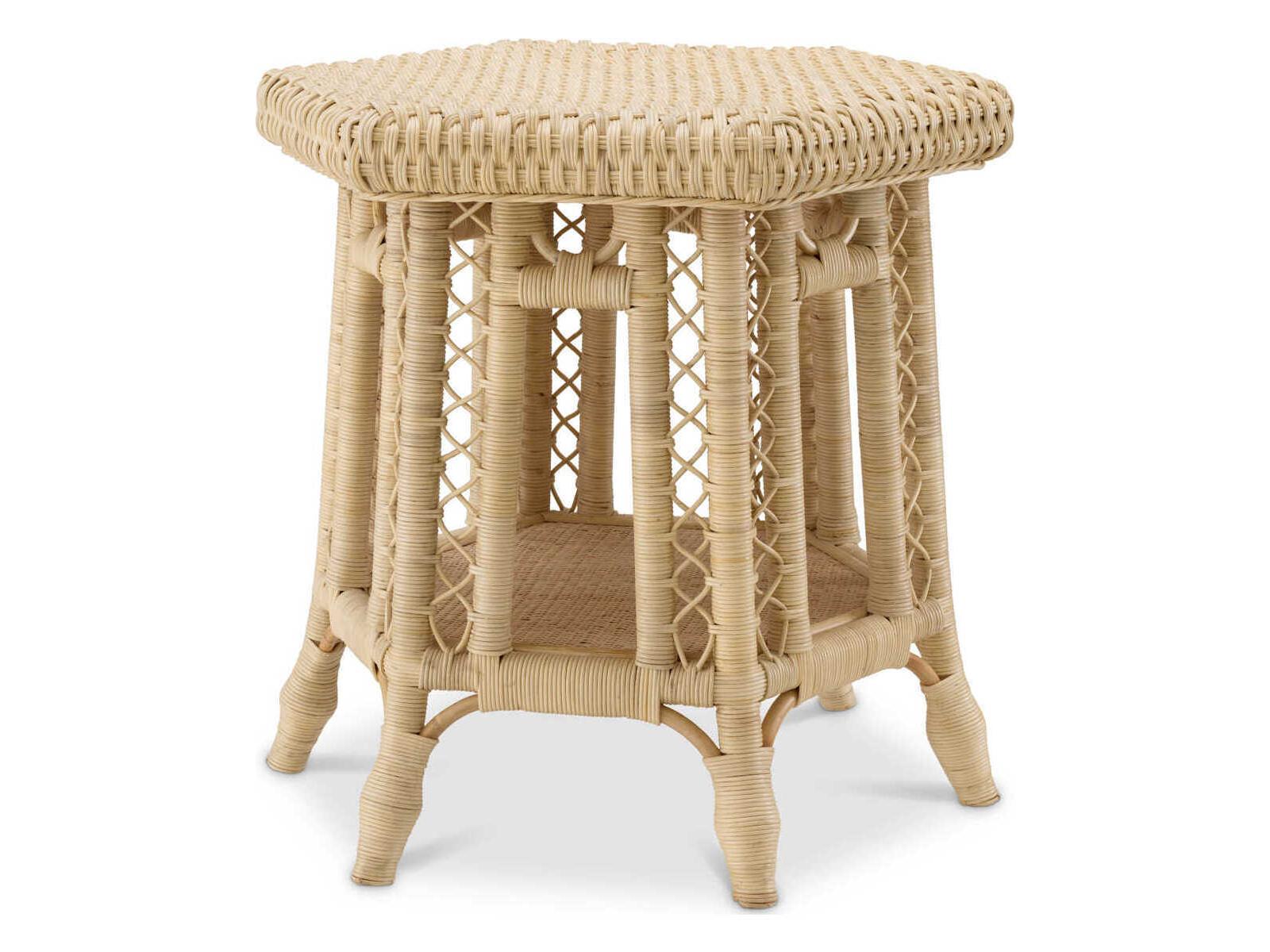 Eichholtz Saba Hexagon Natural Rattan Side Table