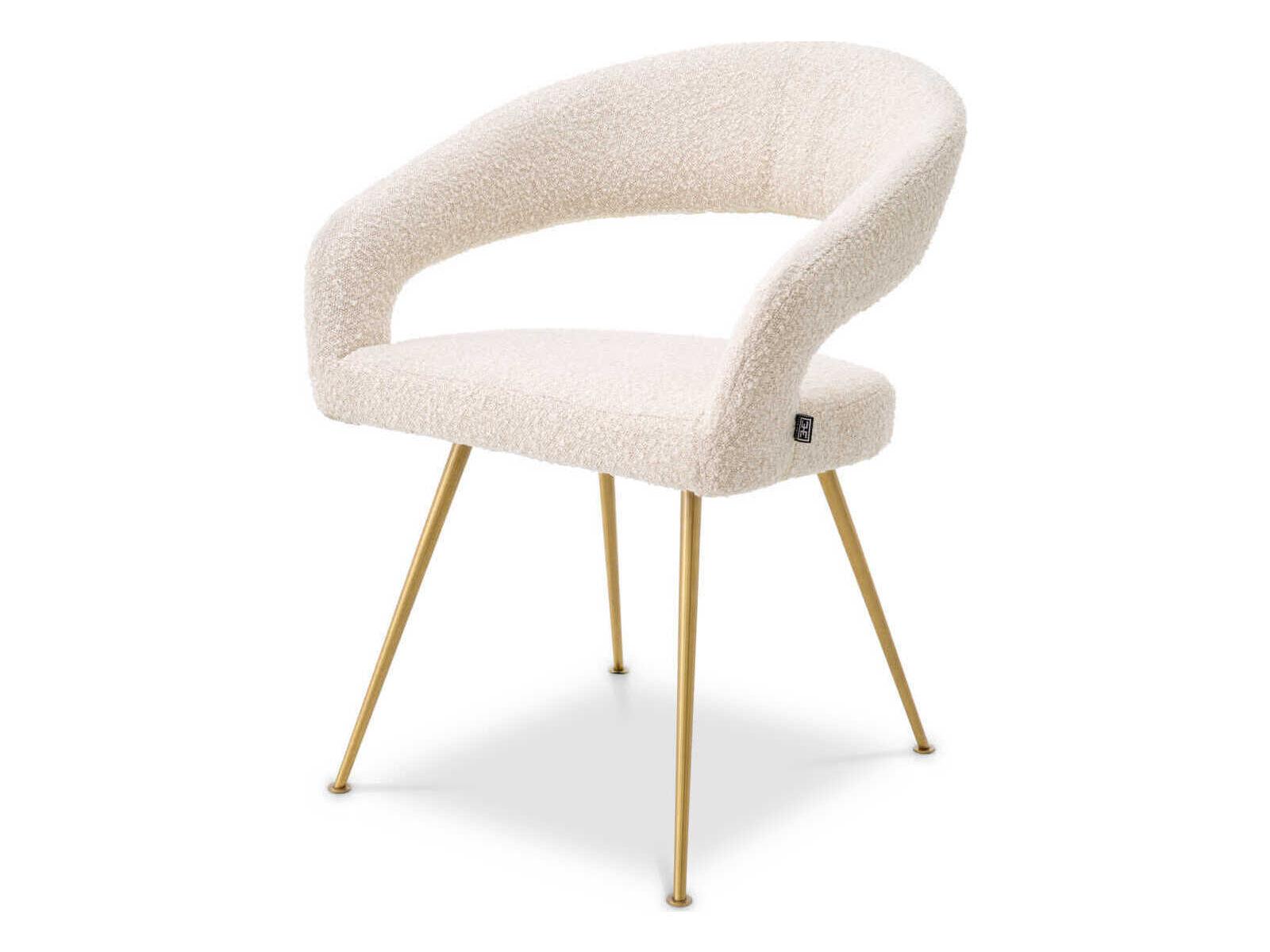 Eichholtz Bravo Gold Upholstered Arm Dining Chair