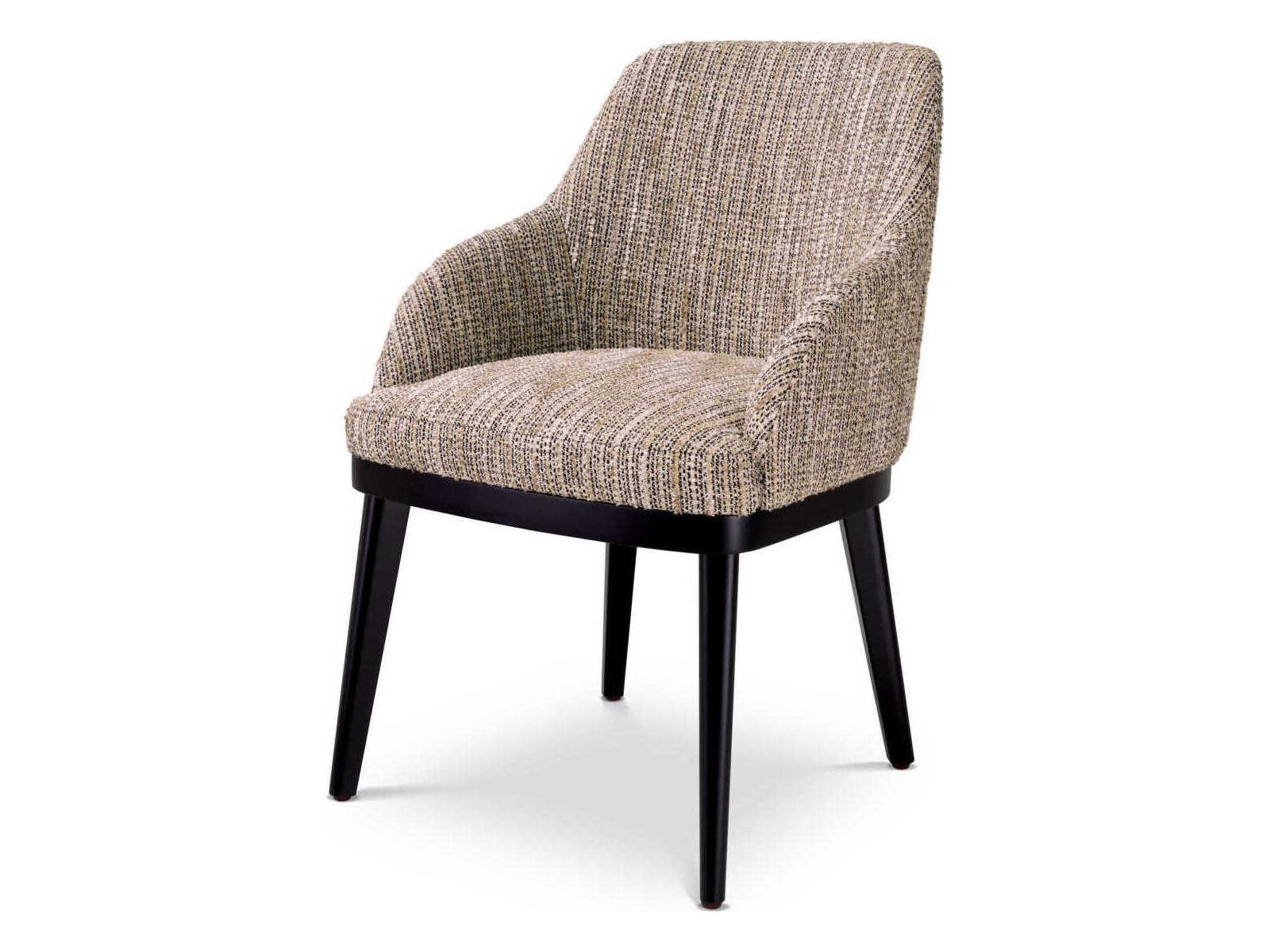 Eichholtz Costa Beige Upholstered Arm Dining Chair