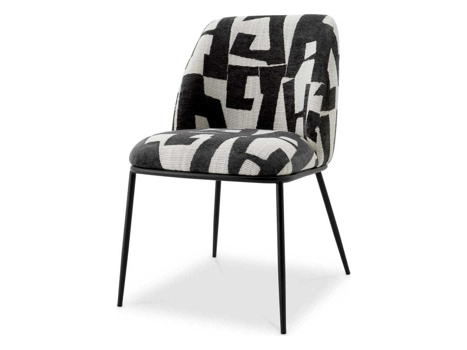 Eichholtz Caleb Black Upholstered Armless Dining Chair