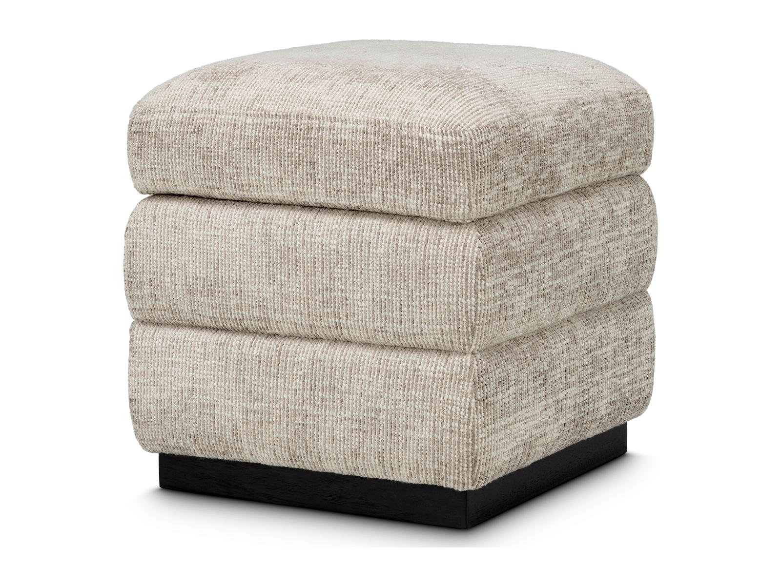 Eichholtz Creststone Beige X Ebony Upholstered Accent Stool