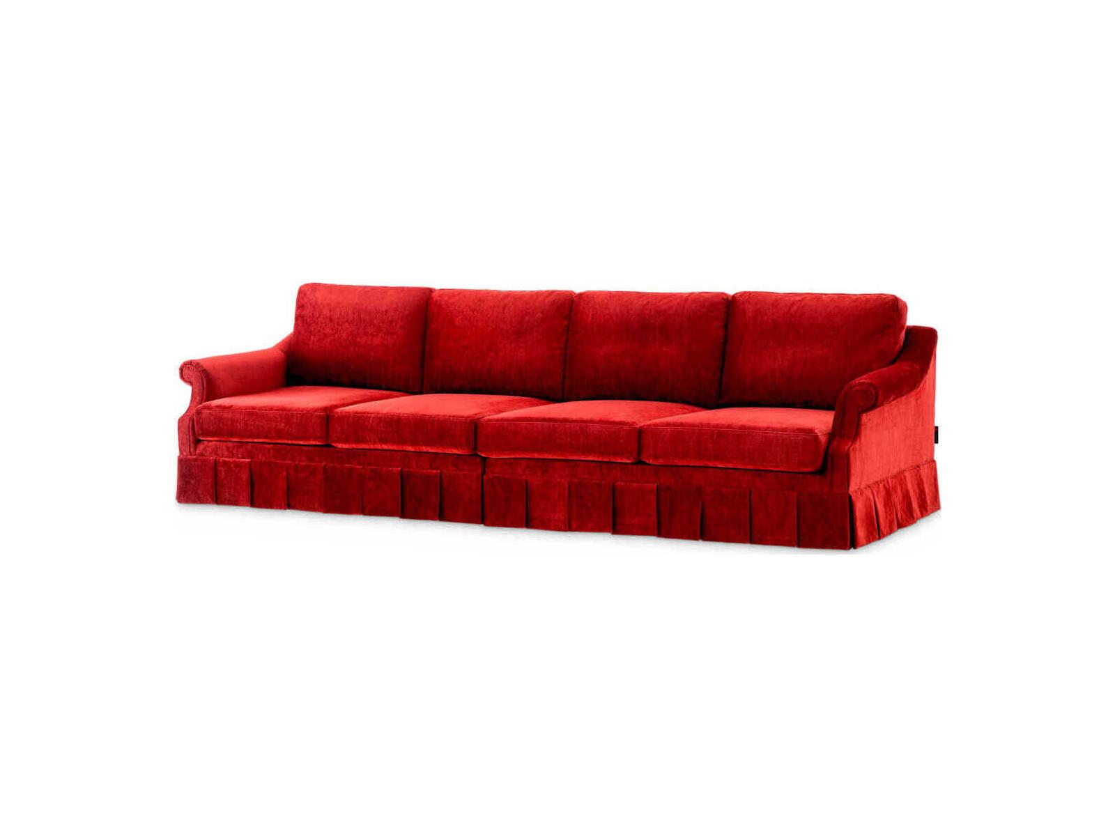 Eichholtz Verplanck Wrey Velvet Red Upholstered Sofa