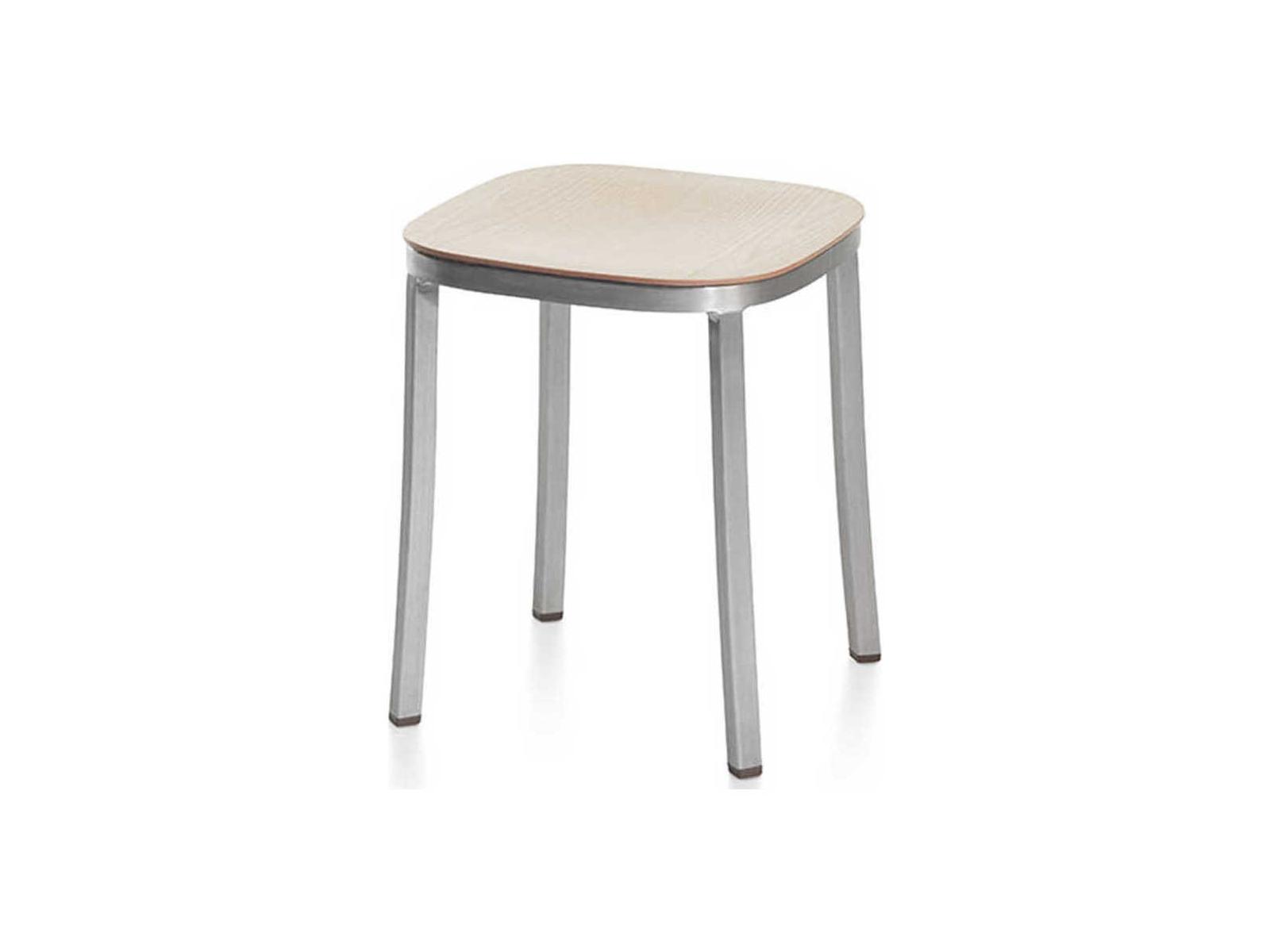 Emeco By Jasper Morrison Beige Silver Accent Stool