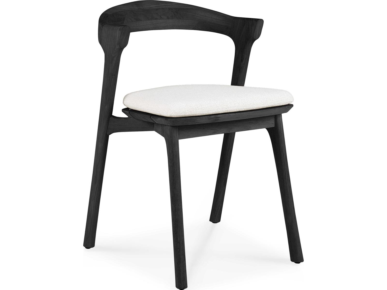 Ethnicraft Outdoor Bok Teak Black Dining Chair With Cushion