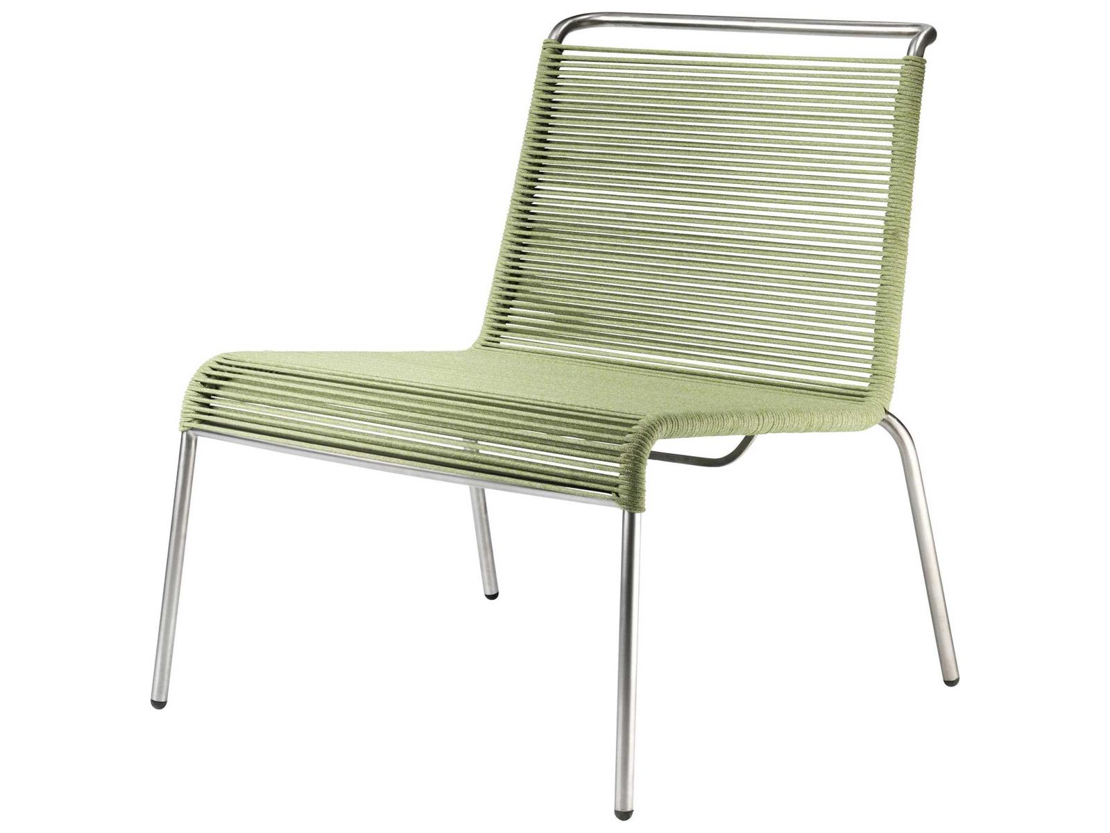 FDB Mobler Outdoor Salto Green Mixed Steel Rope Lounge Chair