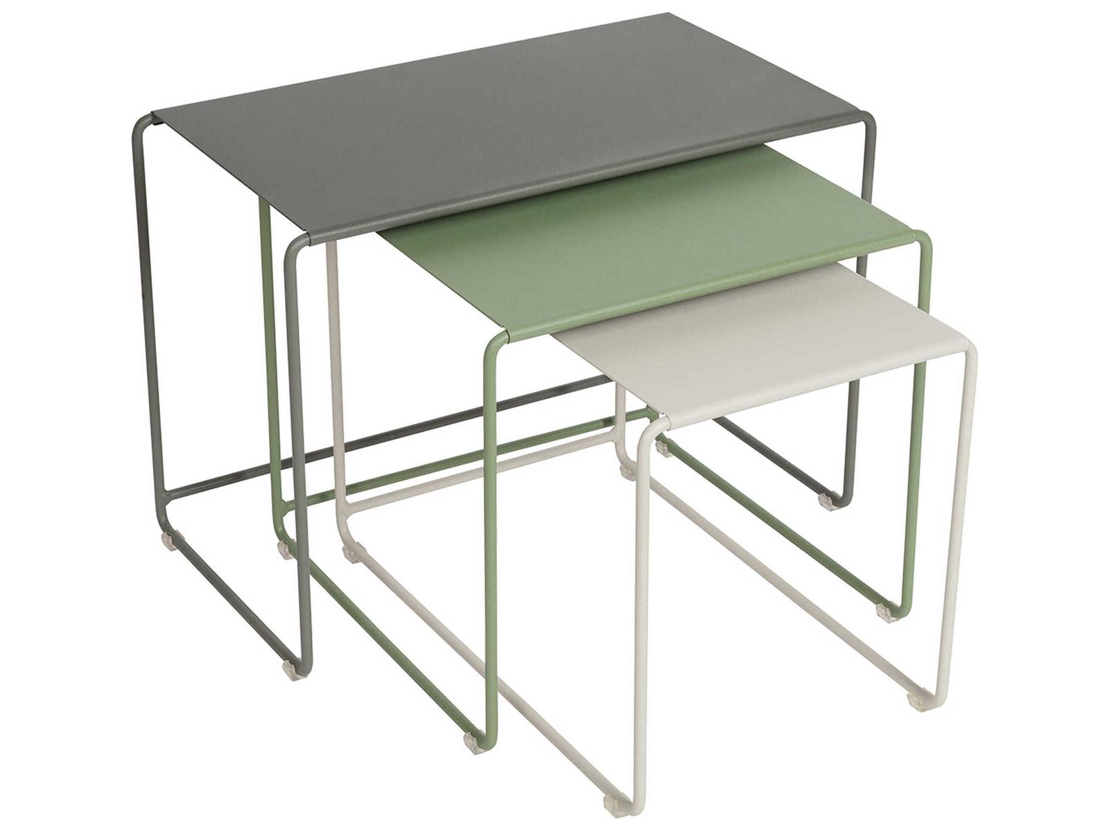Fermob Oulala Highlighted Nature Steel Rectangular Nesting Tables