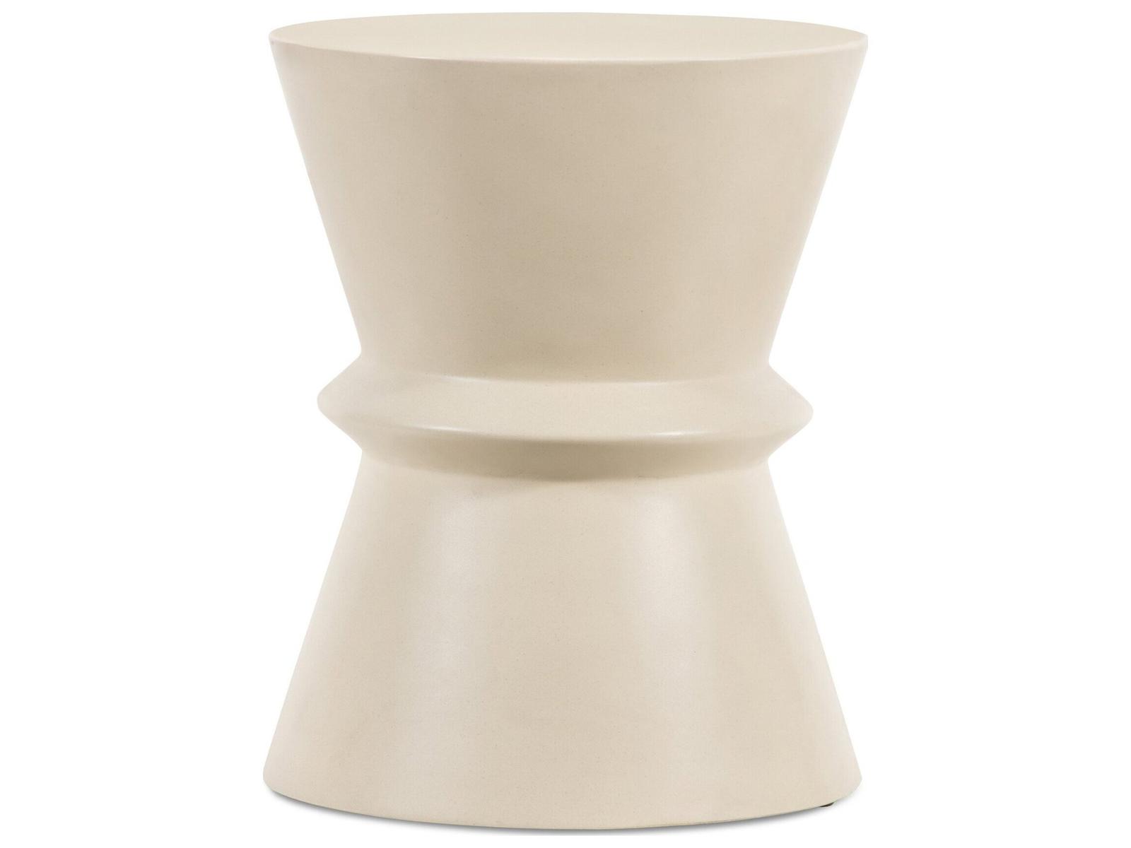 Four Hands Outdoor Lina End Table Parchment White